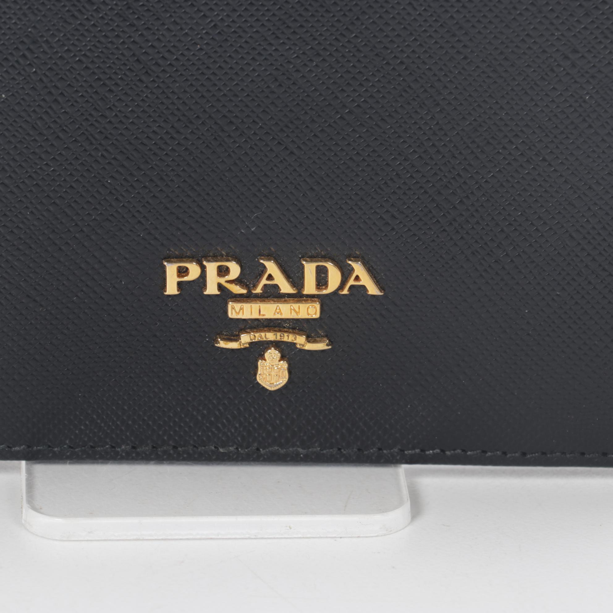 Prada Bifold Wallet in Black Saffiano Leather