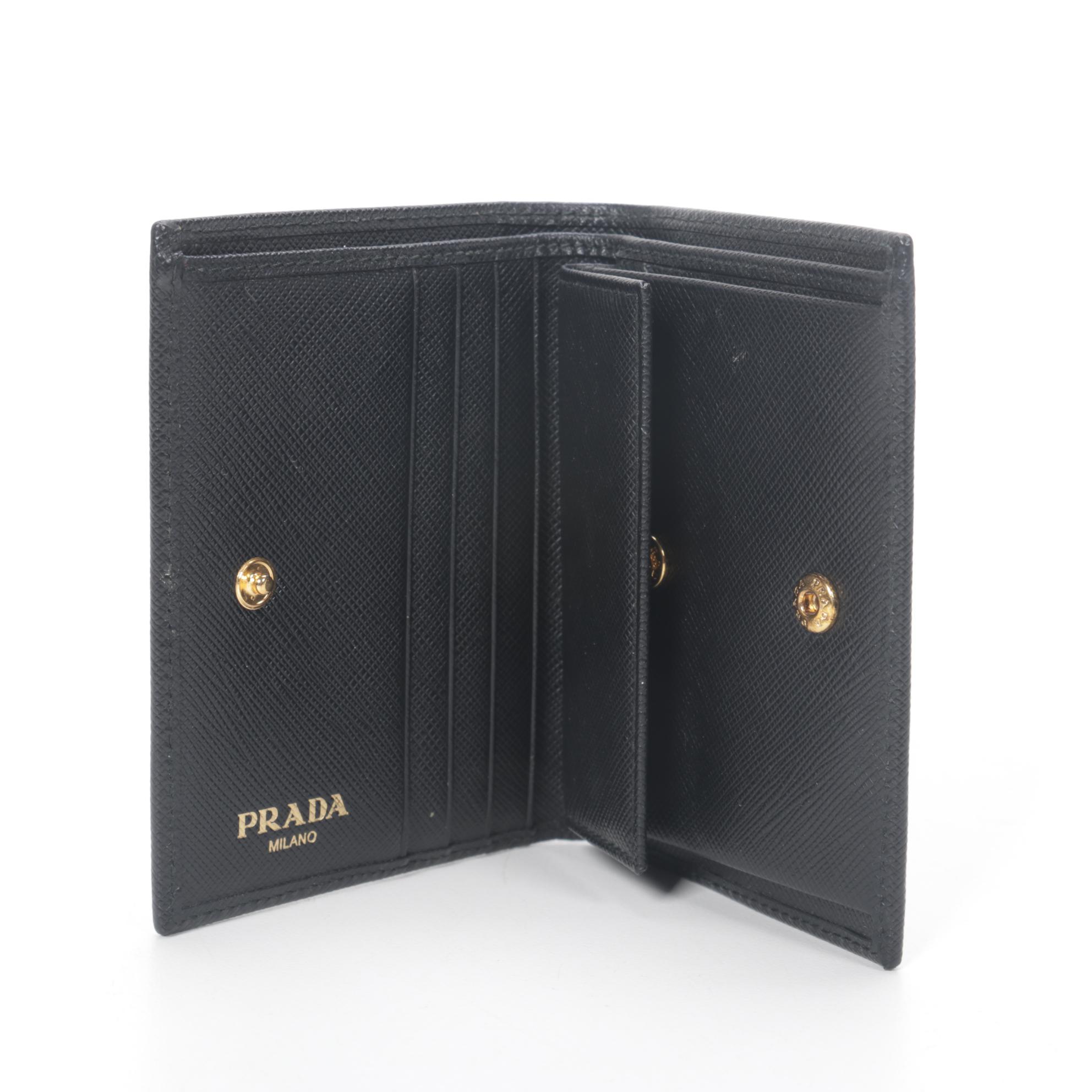 Prada Bifold Wallet in Black Saffiano Leather