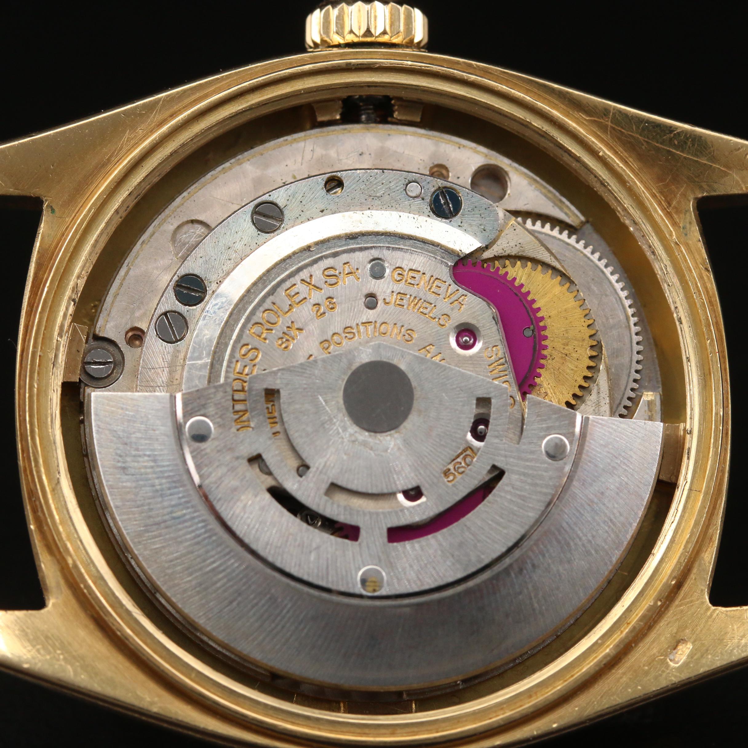 1962 Rolex Datejust 1601 18K Yellow Gold Automatic Watch