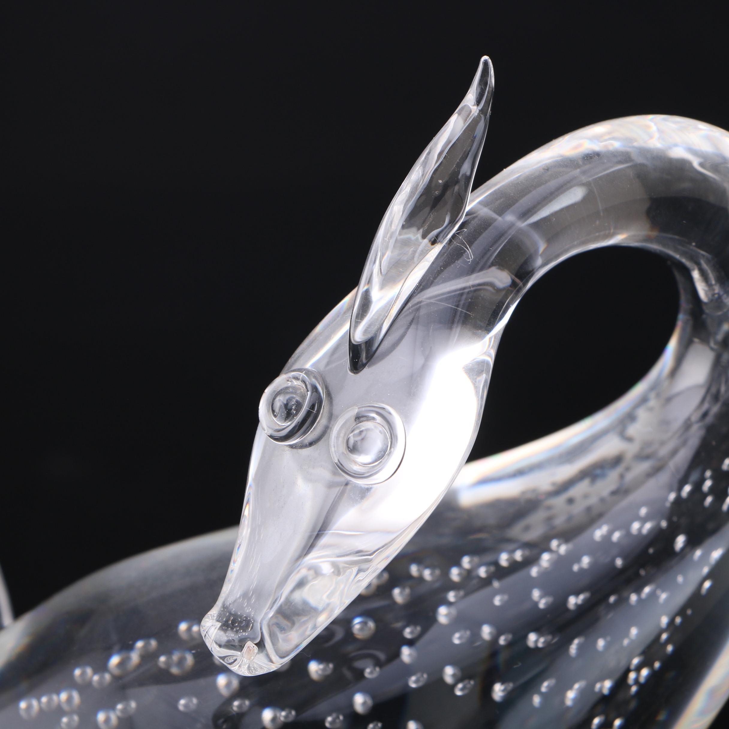 Steuben "Heritage Dragon" Art Glass Figurine Designed by Bernard X. Wolff