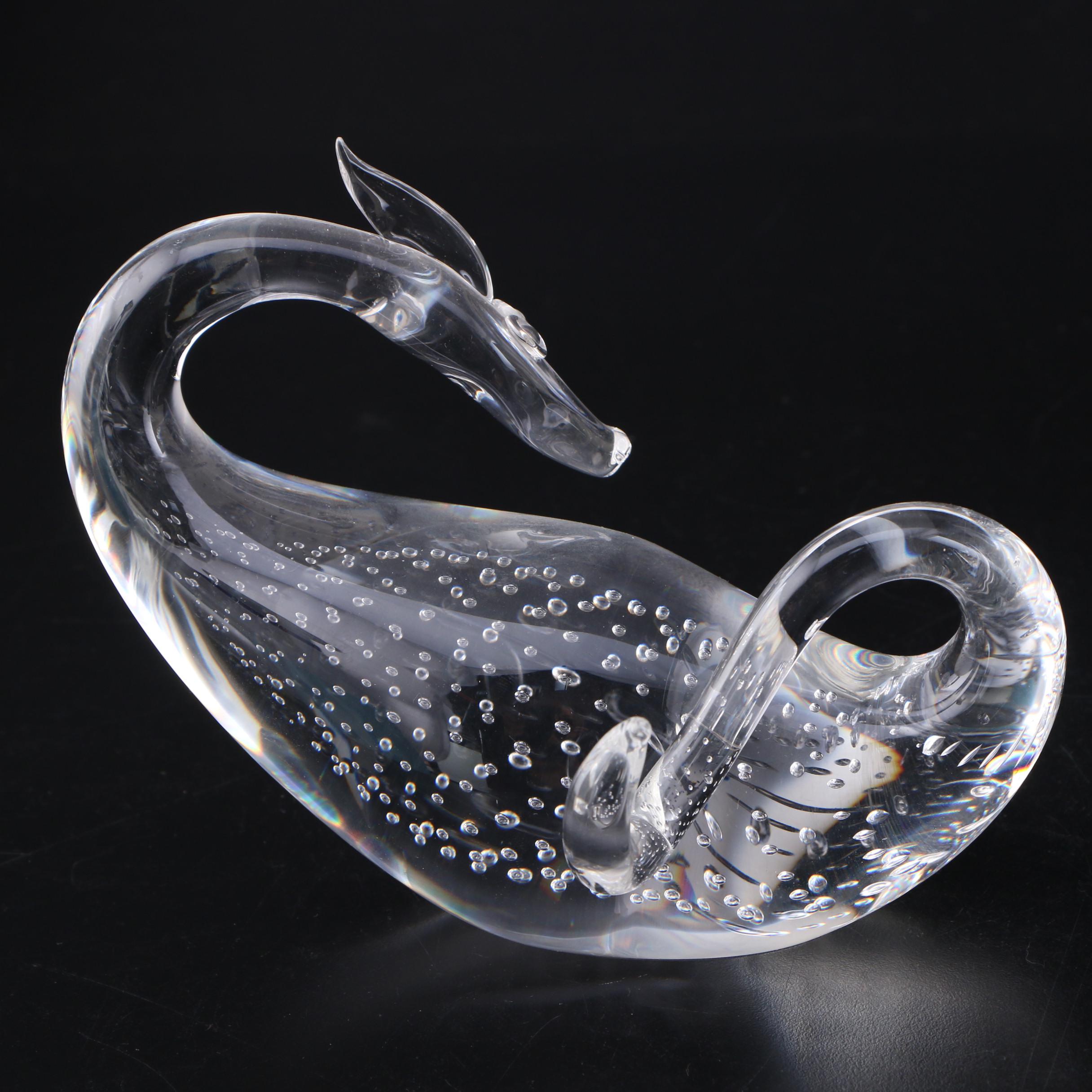 Steuben "Heritage Dragon" Art Glass Figurine Designed by Bernard X. Wolff