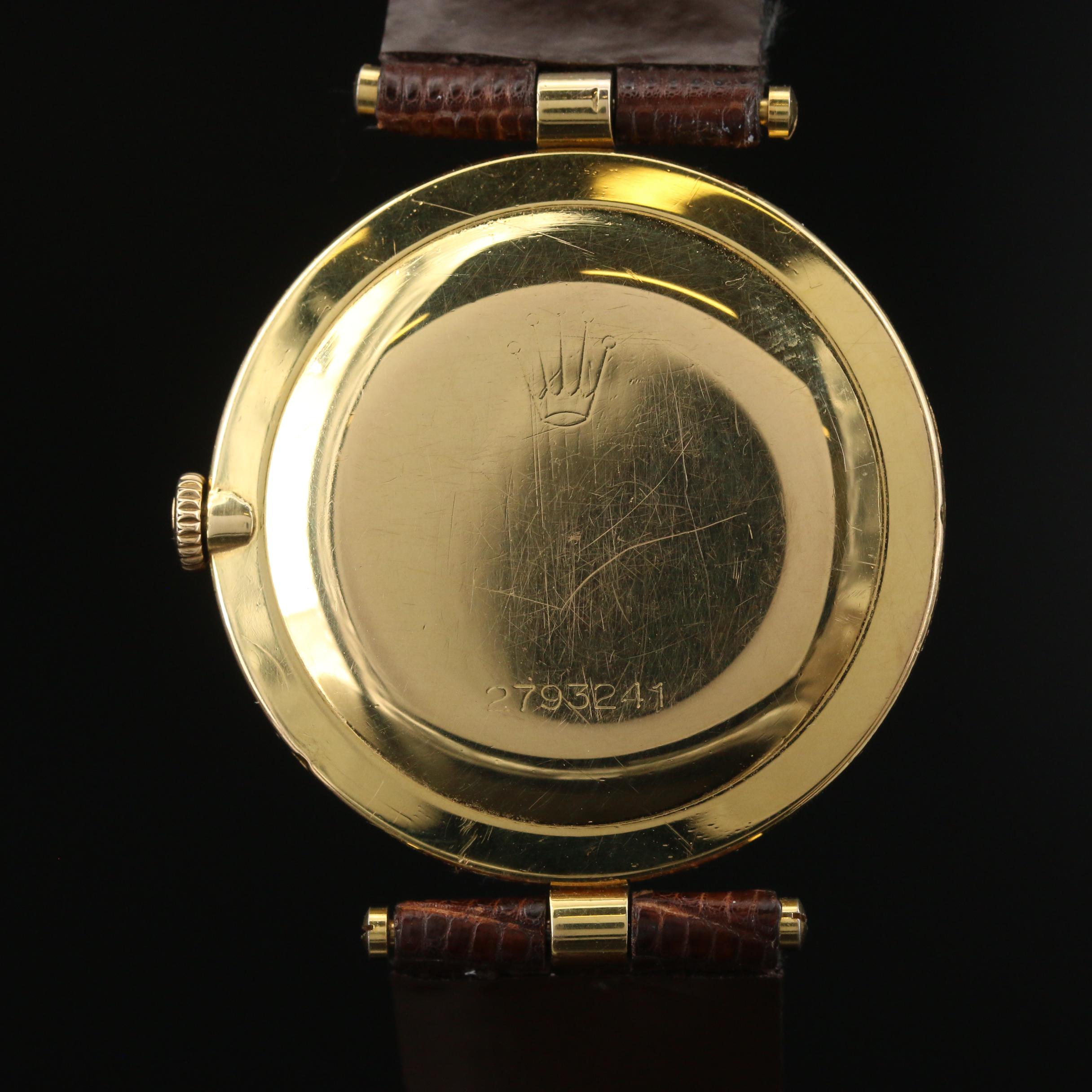 1971 Rolex Precision 18K Yellow Gold Stem Wind Watch