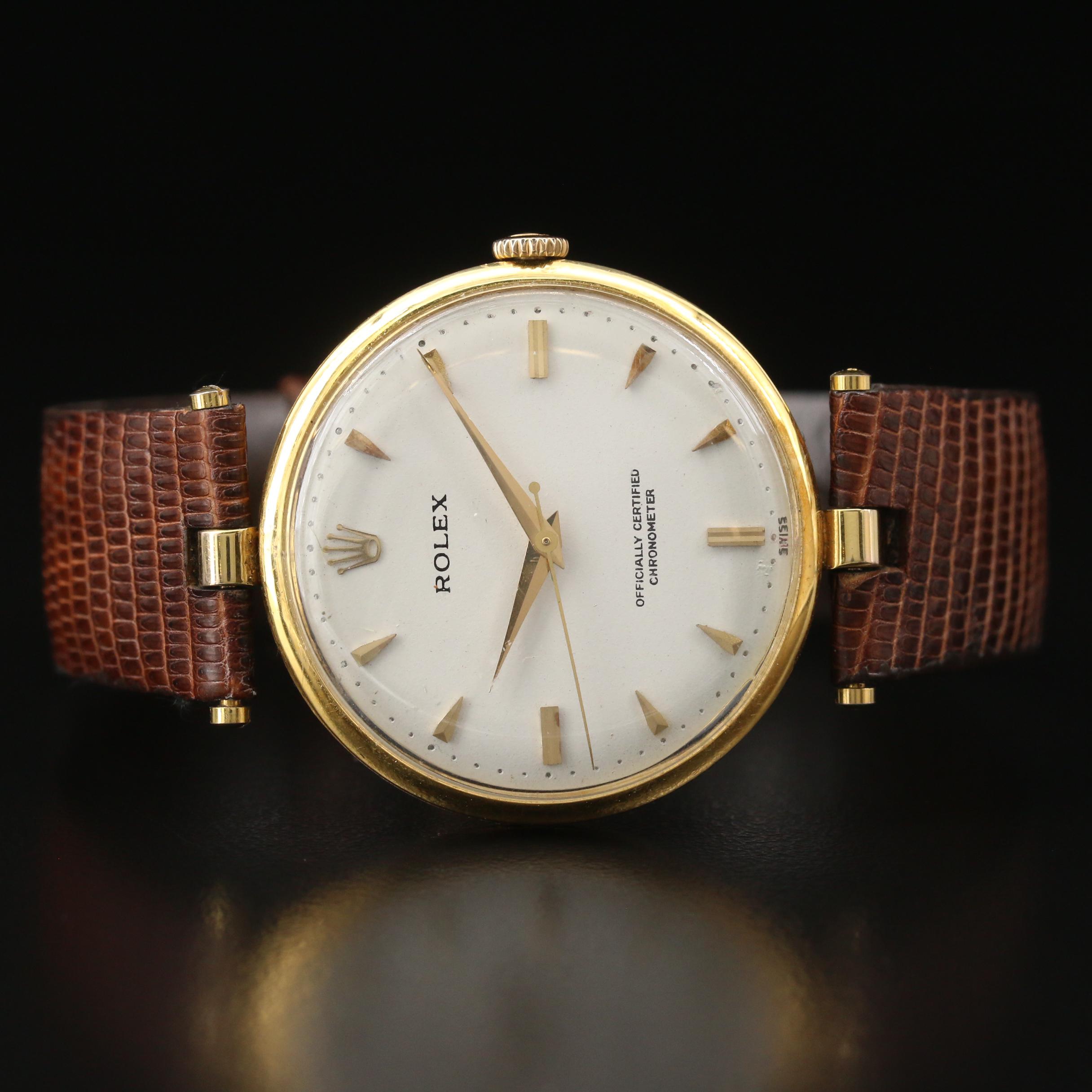 1971 Rolex Precision 18K Yellow Gold Stem Wind Watch