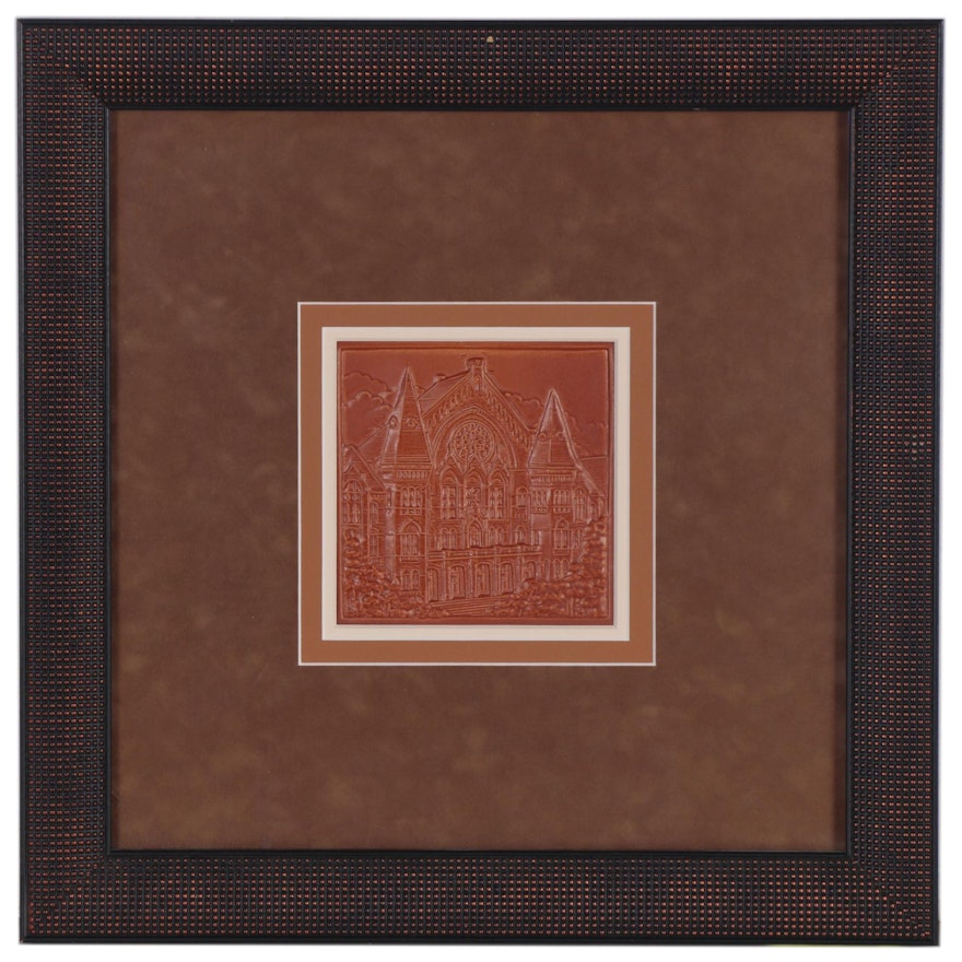 Rookwood Pottery Glazed Ceramic Tile of Cincinnati Music Hall