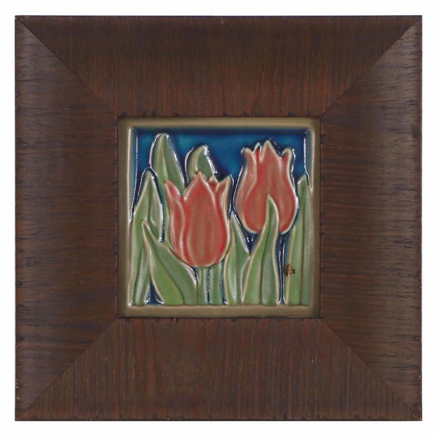 Rookwood Pottery Glazed Ceramic Tile "Ashbee Flora," 20th Century