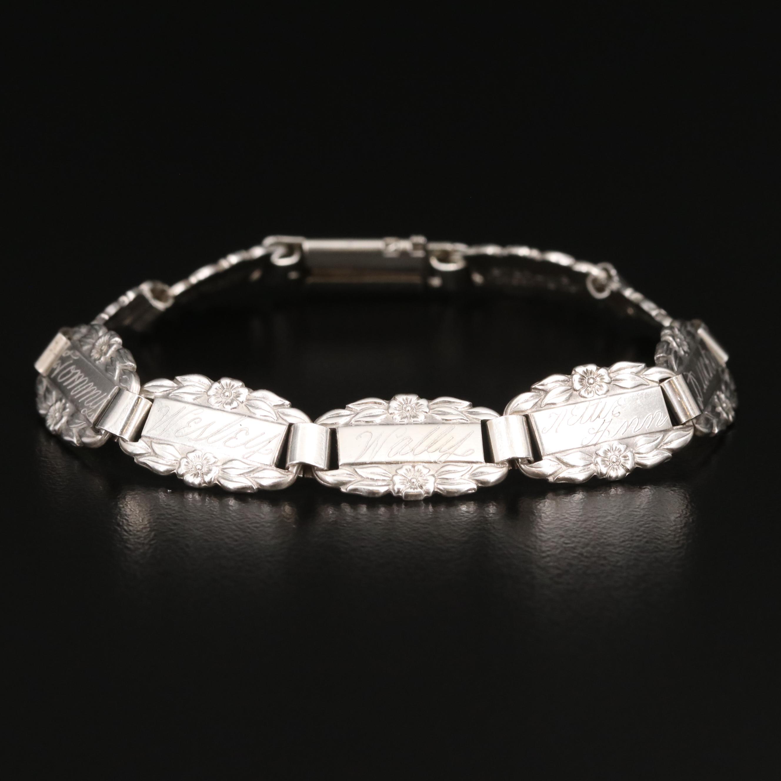 Vintage Sterling "Forget-Me-Not" Bracelet