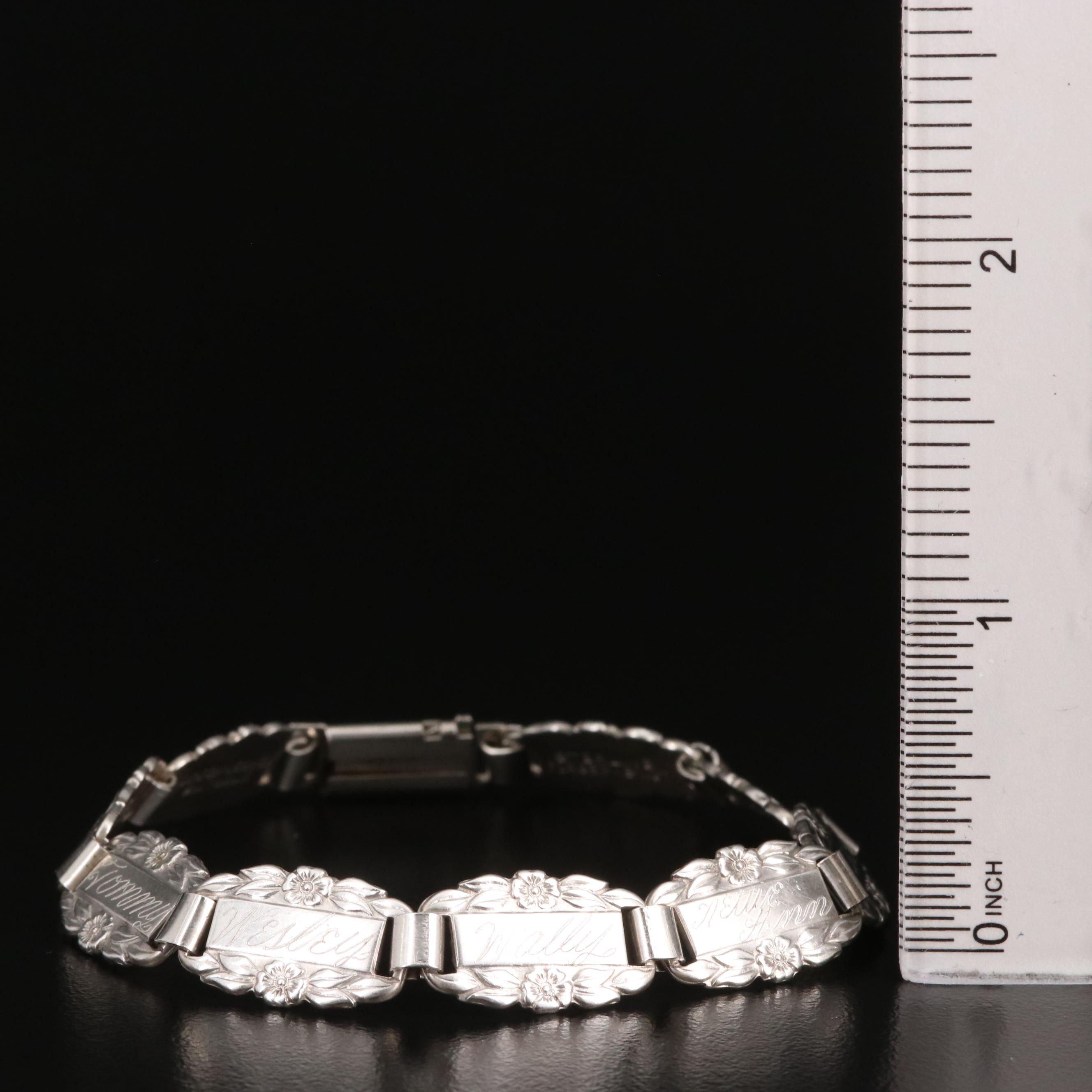 Vintage Sterling "Forget-Me-Not" Bracelet