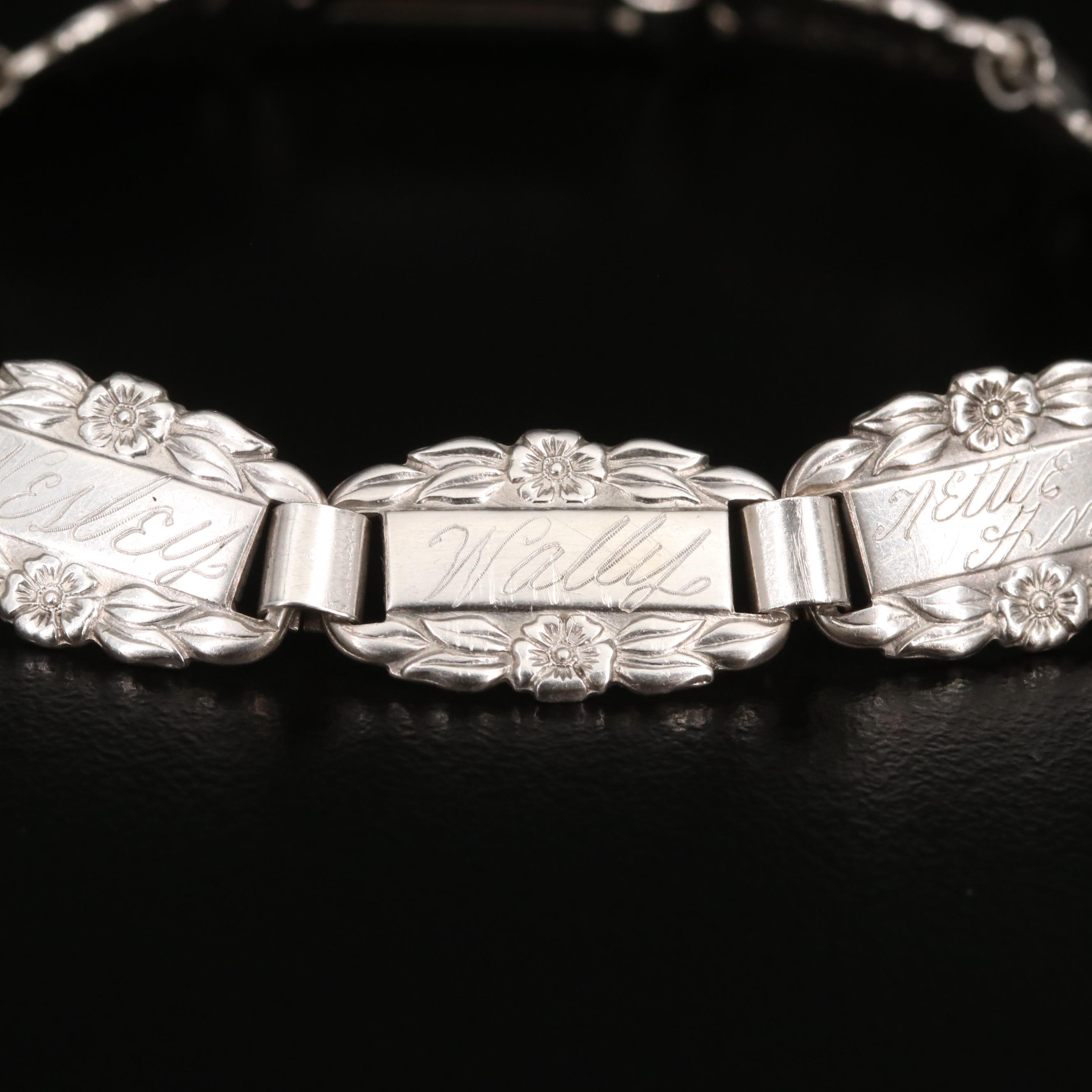 Vintage Sterling "Forget-Me-Not" Bracelet