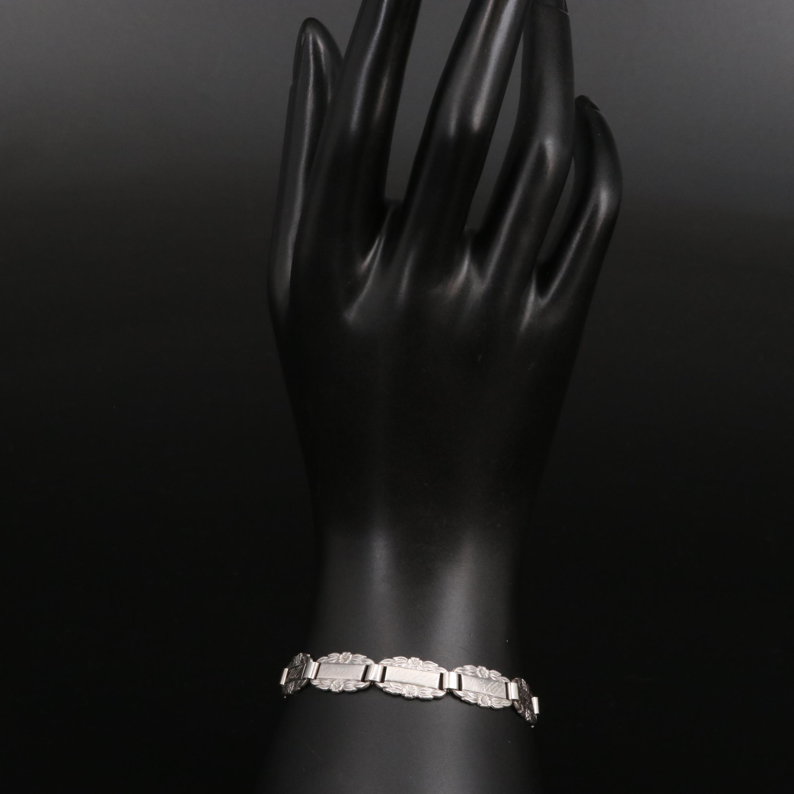 Vintage Sterling "Forget-Me-Not" Bracelet