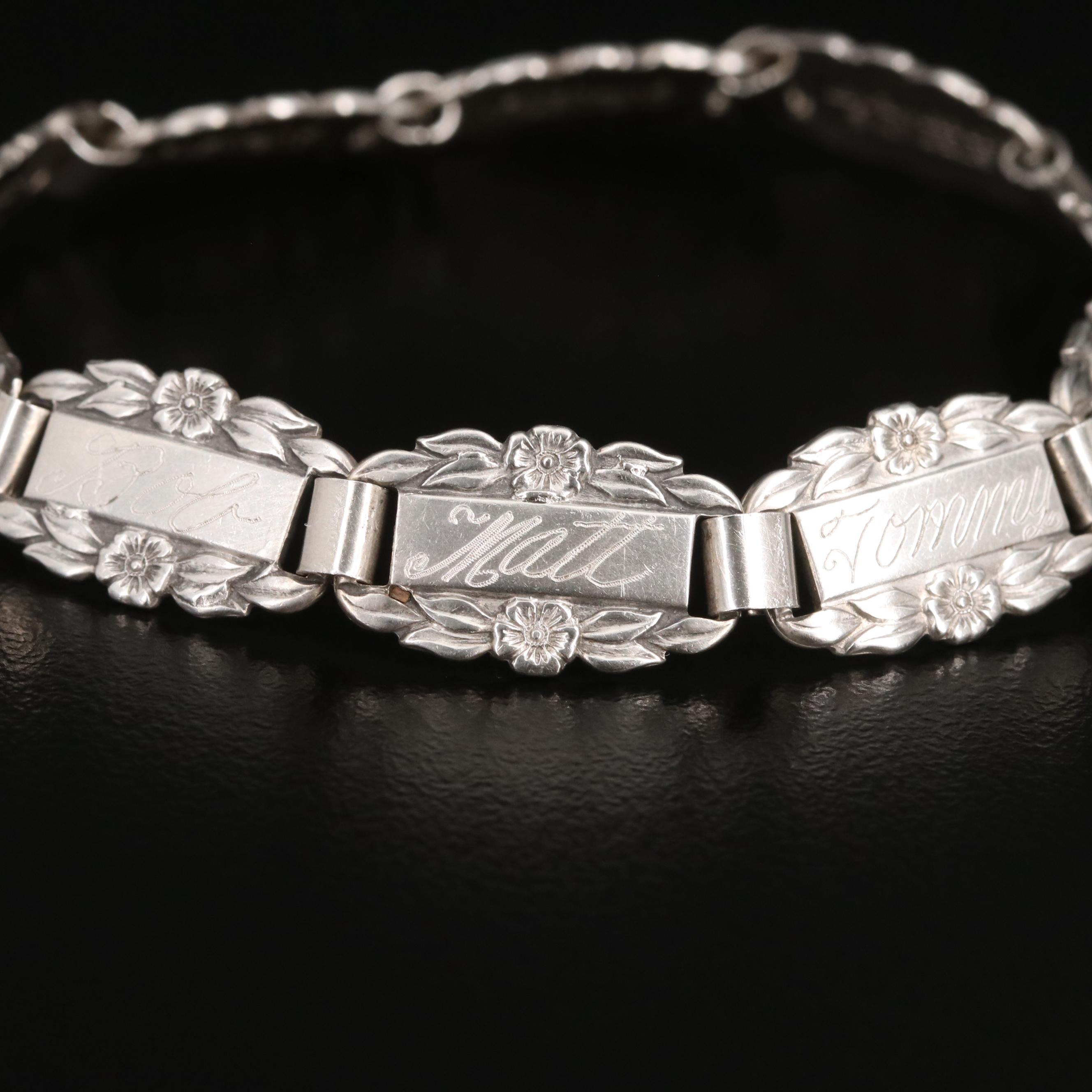 Vintage Sterling "Forget-Me-Not" Bracelet