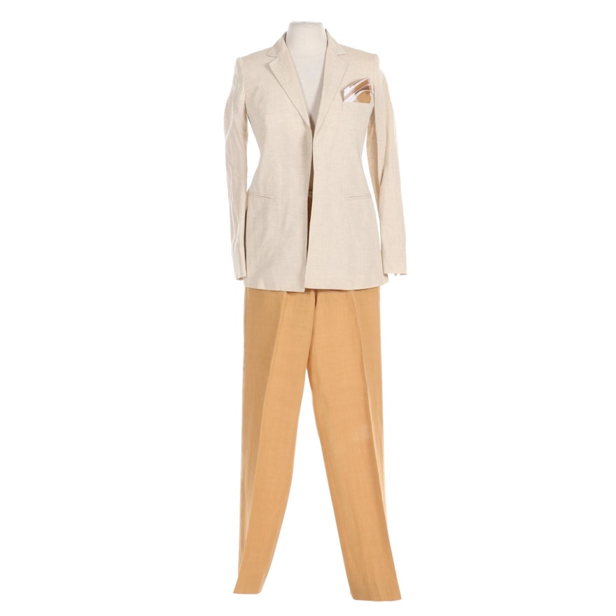 Max Mara Linen Pantsuit with Handkerchief