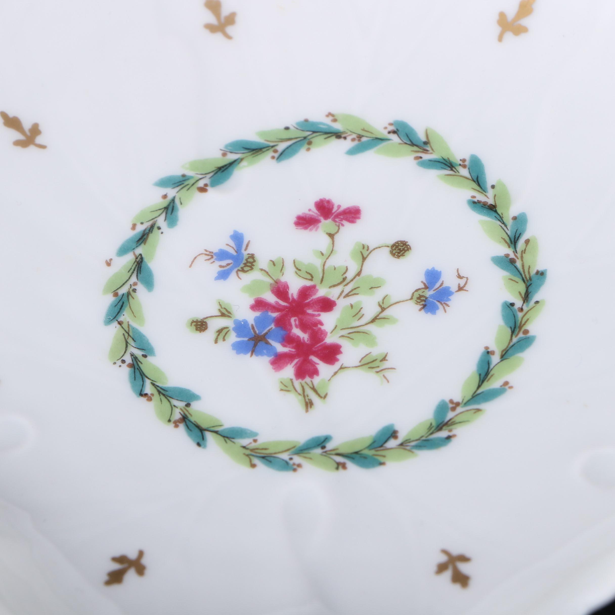 Haviland Floral Porcelain Ruffled Edge Centerpiece Bowl