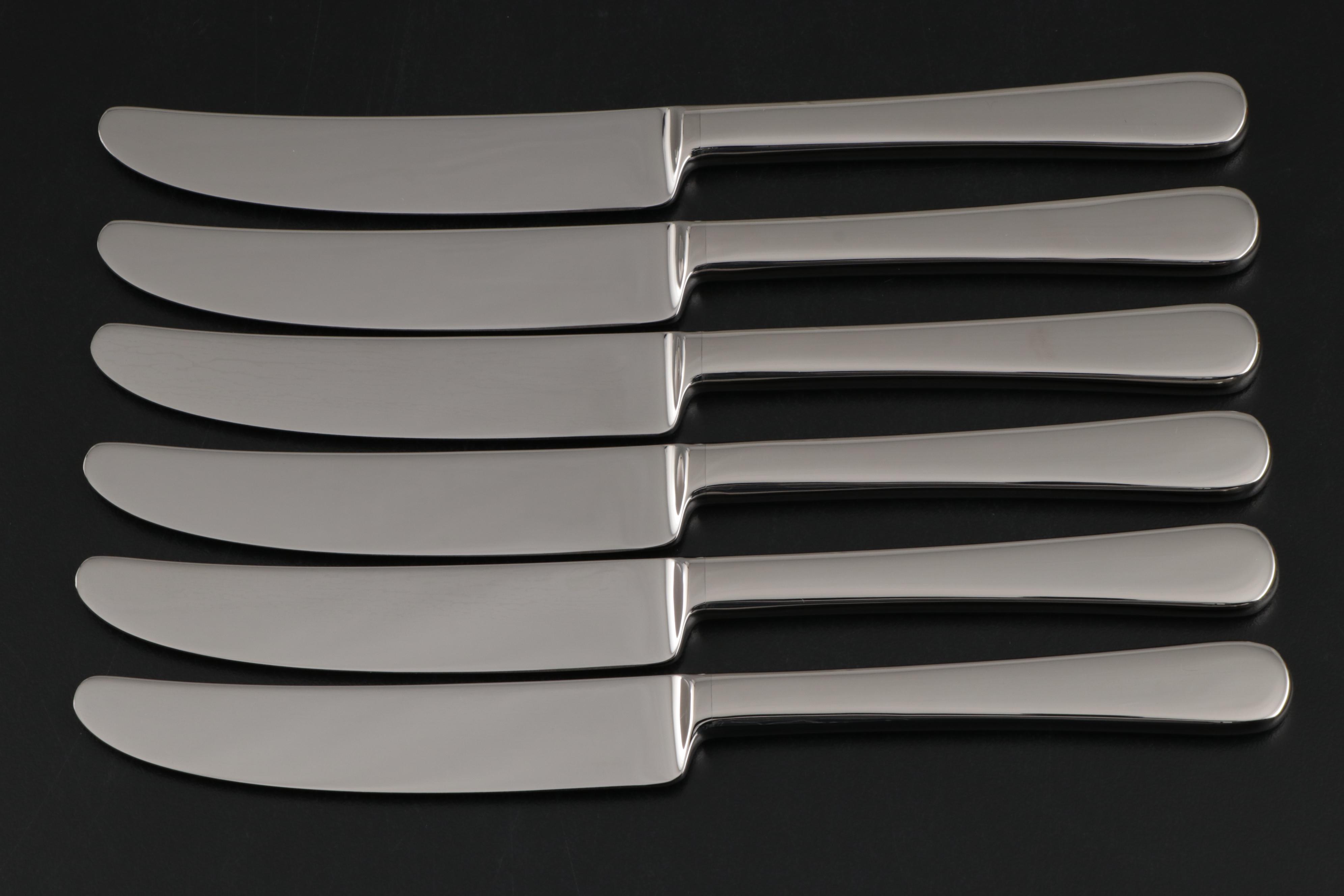 Georg Jensen Stainless Steel "Copenhagen" Knives, Spoons and Pepper Mill