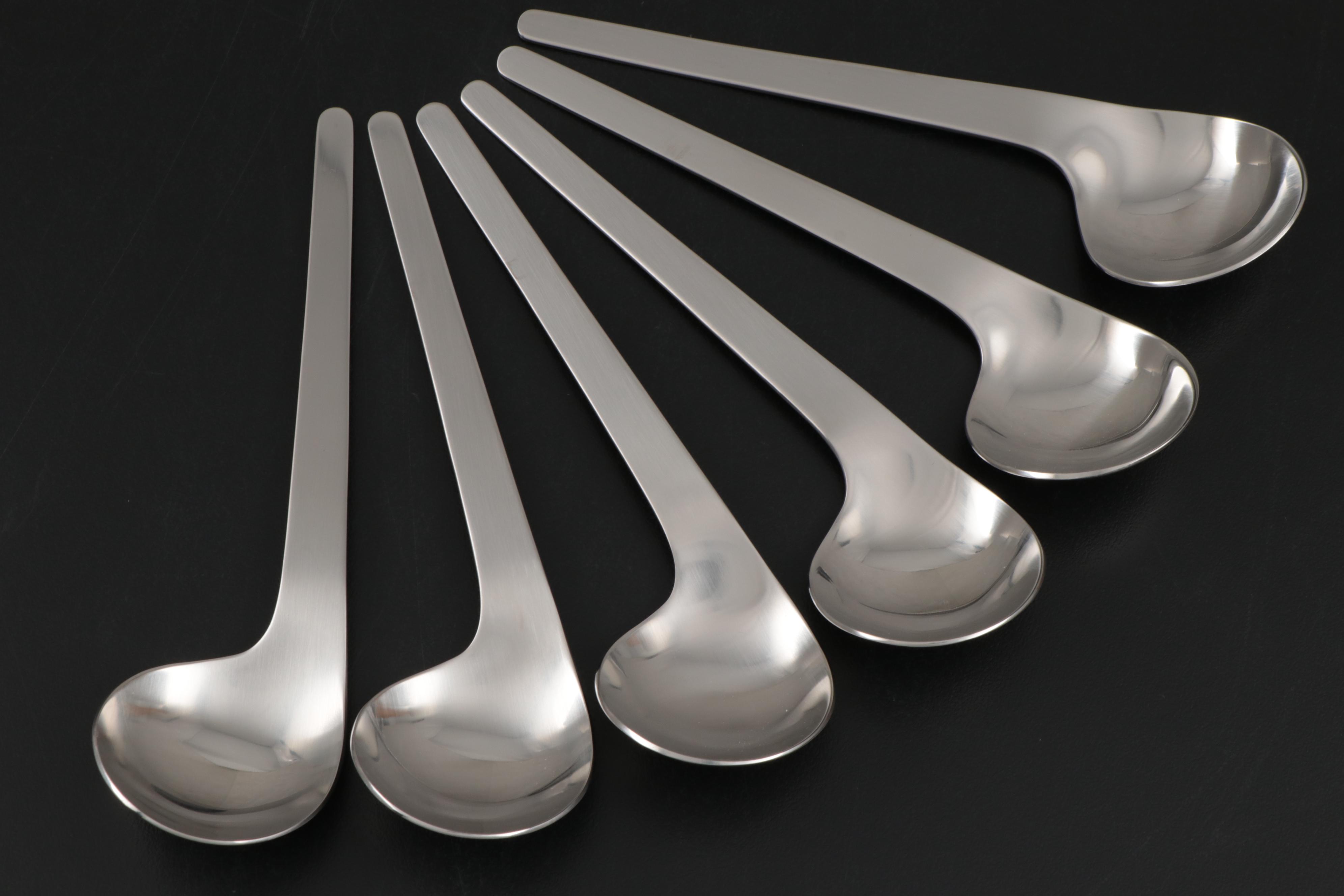 Georg Jensen Stainless Steel "Copenhagen" Knives, Spoons and Pepper Mill