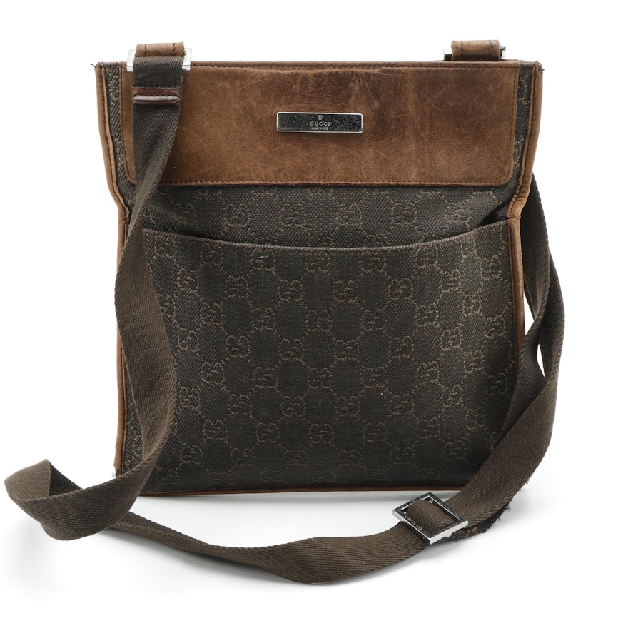 Gucci GG Canvas and Leather Crossbody Bag