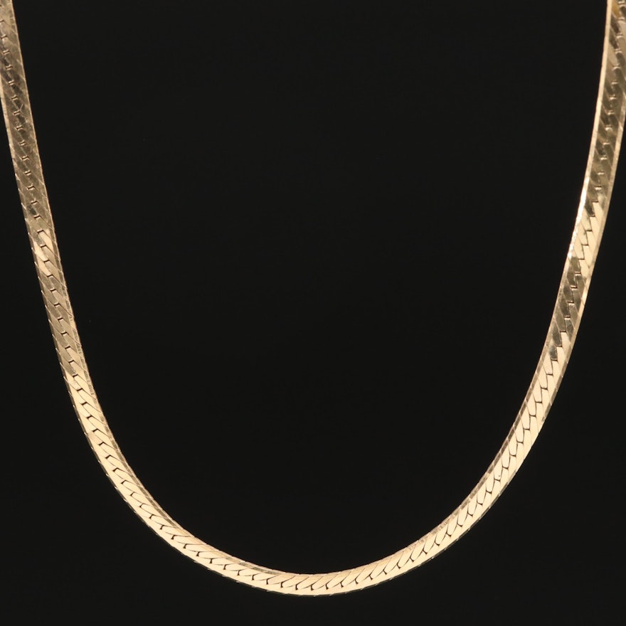 14K Herringbone Chain Necklace