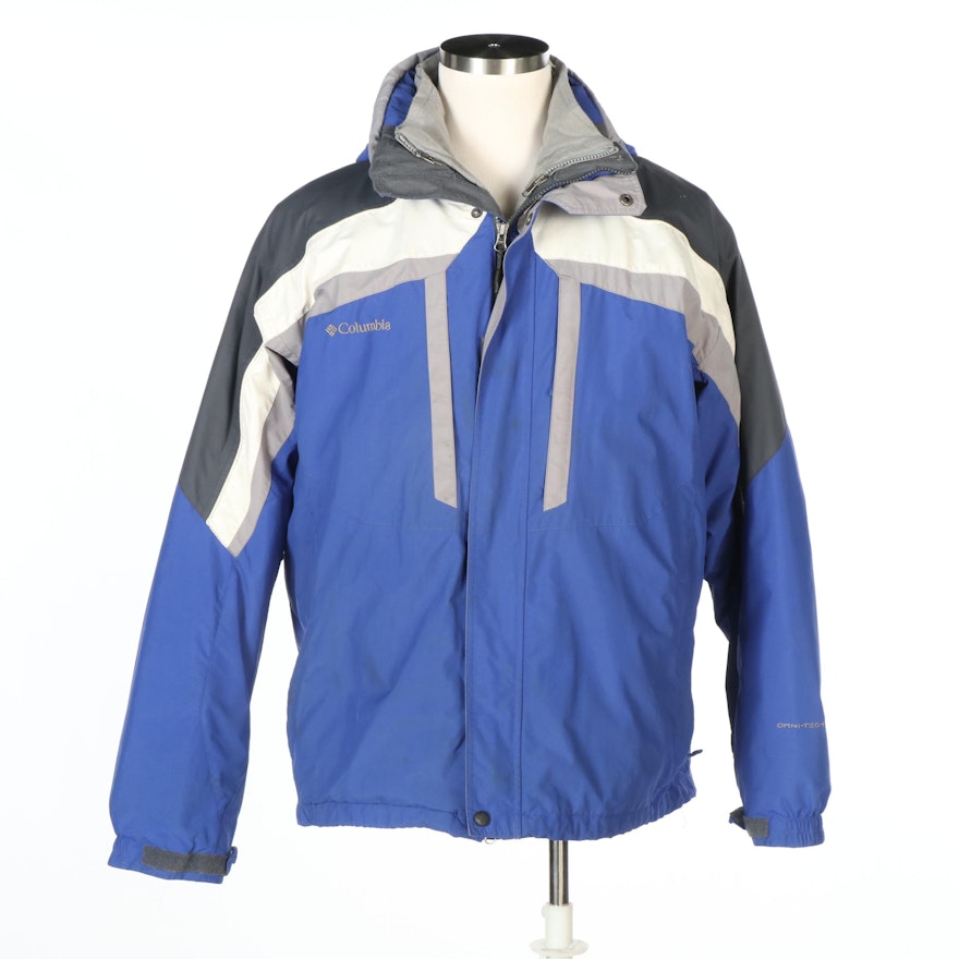 Men's Columbia Waterproof Insulated Jacket with Removable Hood and Lining