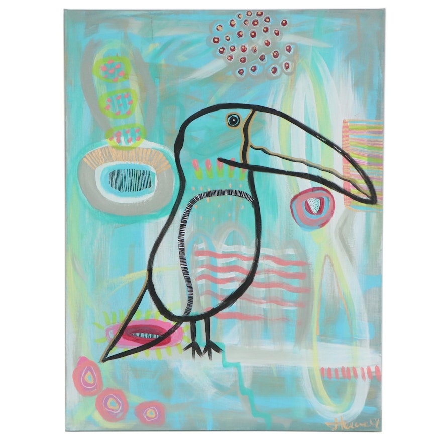 Jordan Howell Acrylic Painting "Tonita the Toucan," 2020