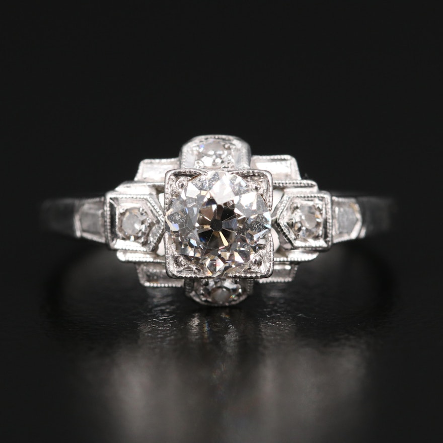 Art Deco Platinum Diamond Ring