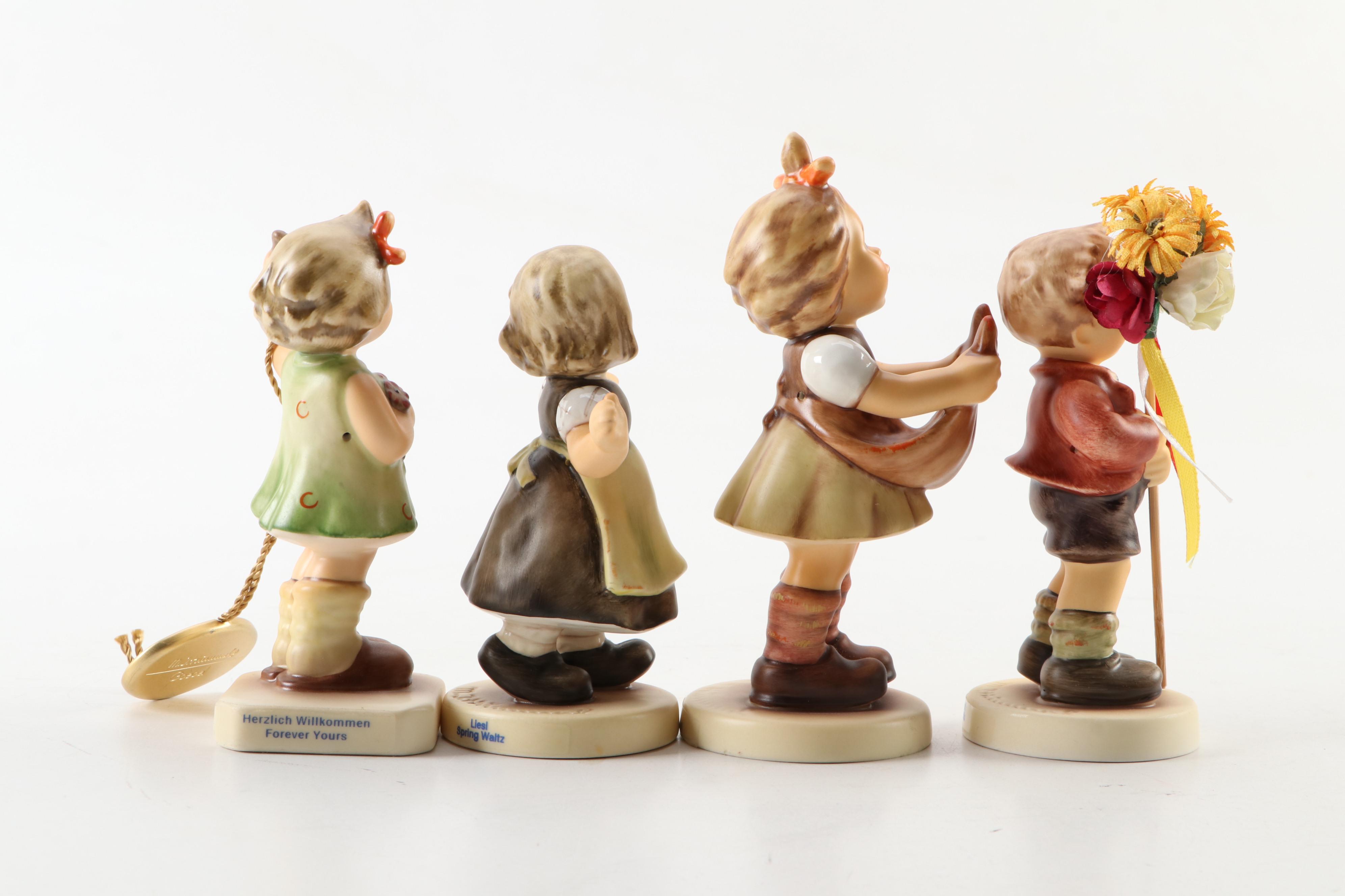 Goebel M.I. Hummel Hand-Painted Porcelain Figurines, Including "Forever Yours"