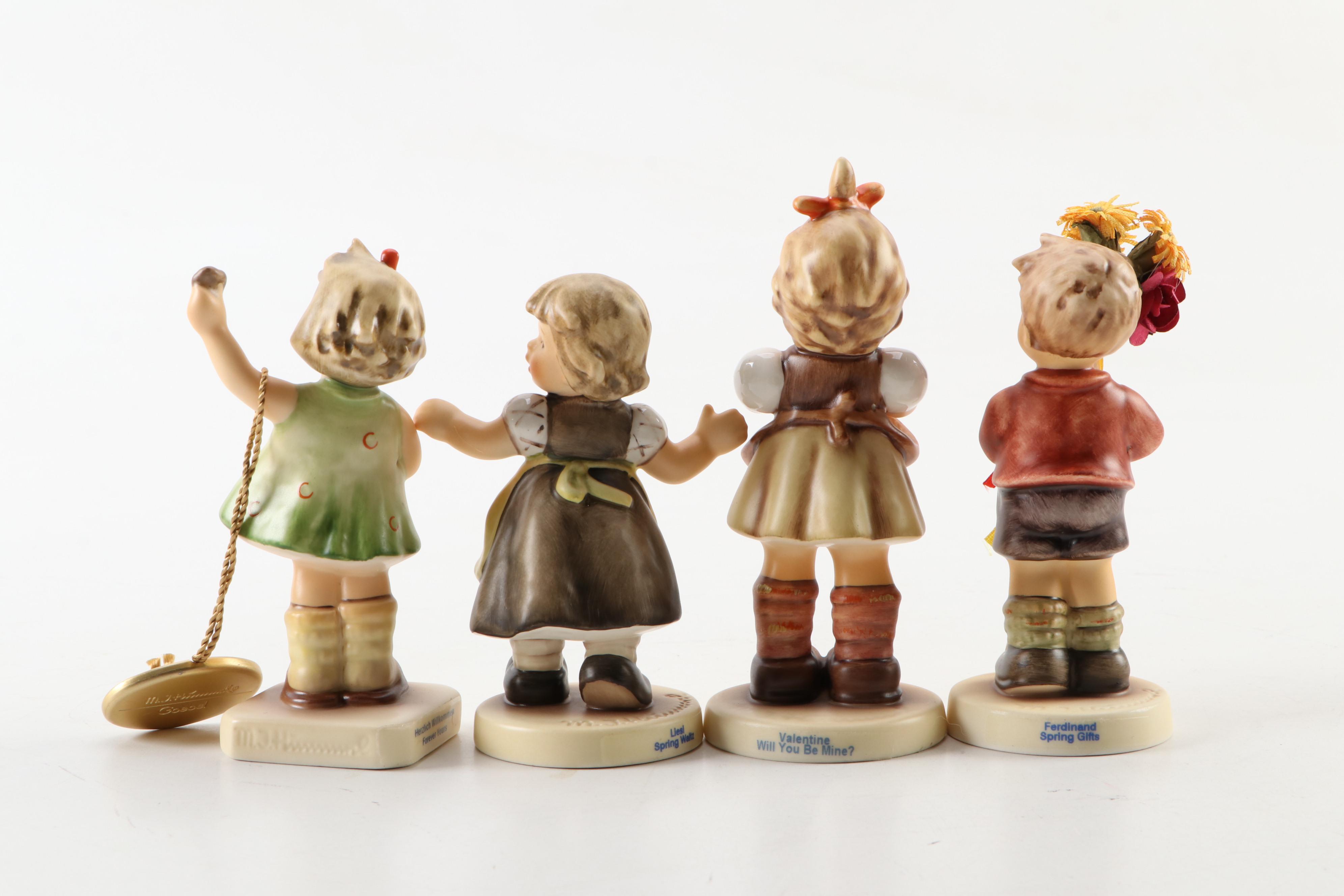 Goebel M.I. Hummel Hand-Painted Porcelain Figurines, Including "Forever Yours"