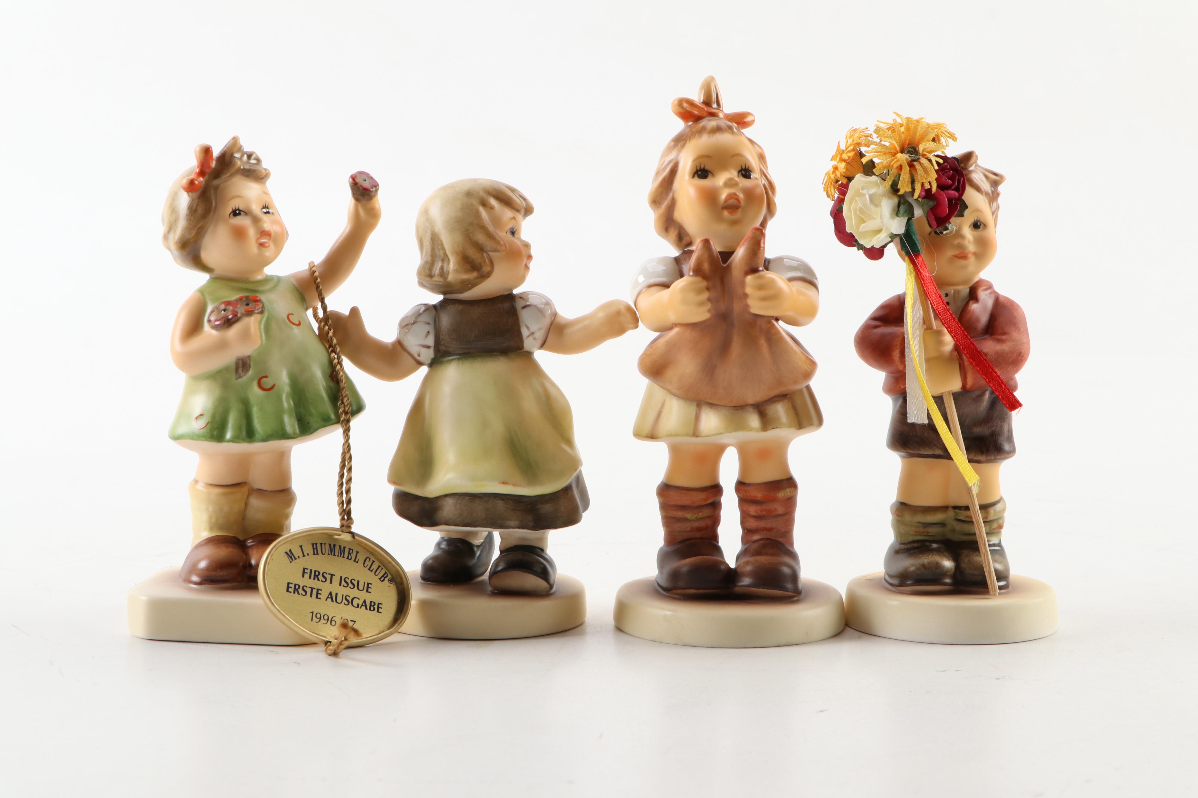 Goebel M.I. Hummel Hand-Painted Porcelain Figurines, Including "Forever Yours"