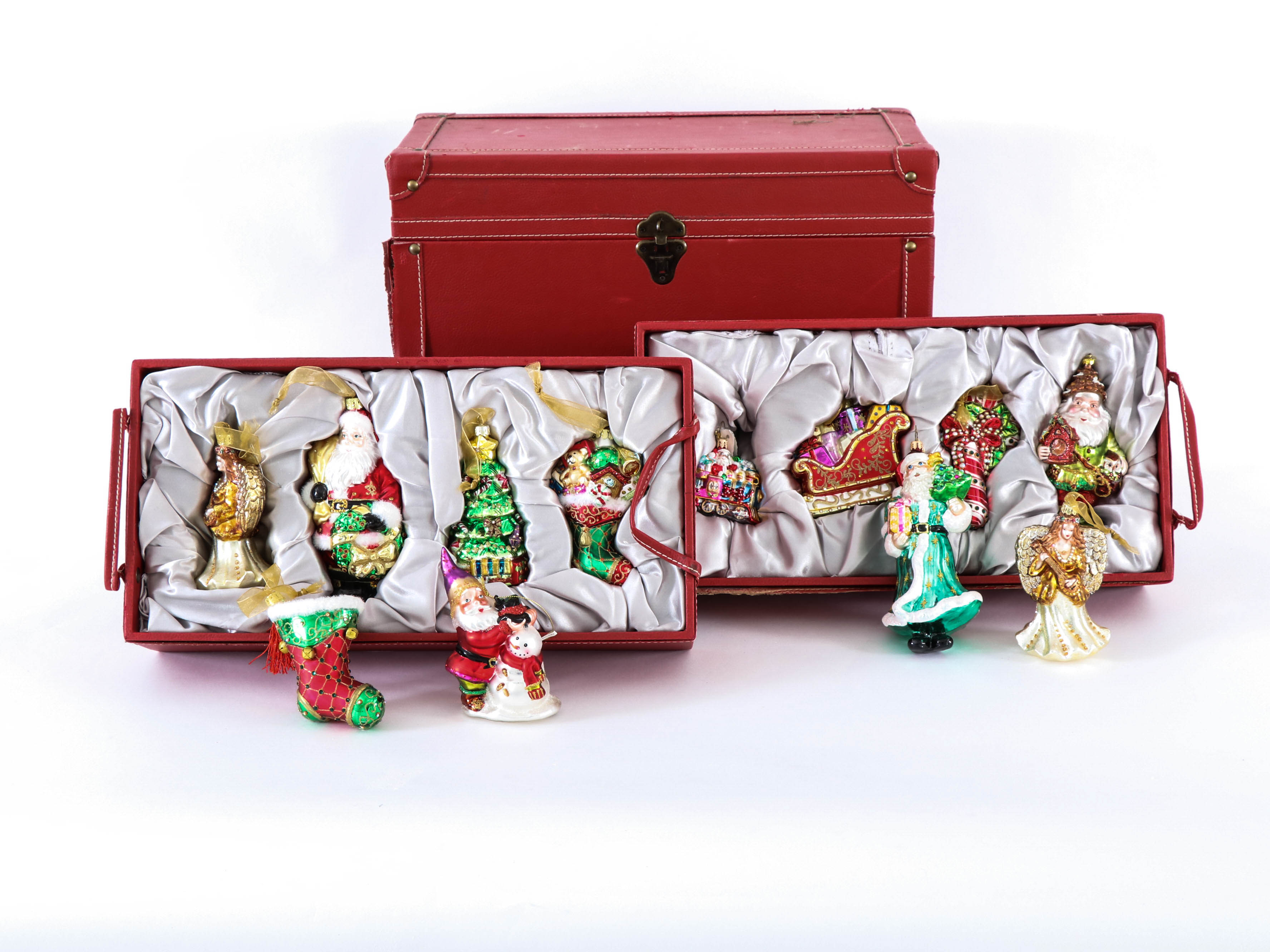 Katherine's Collection Glass Holiday Ornaments with Storage Case