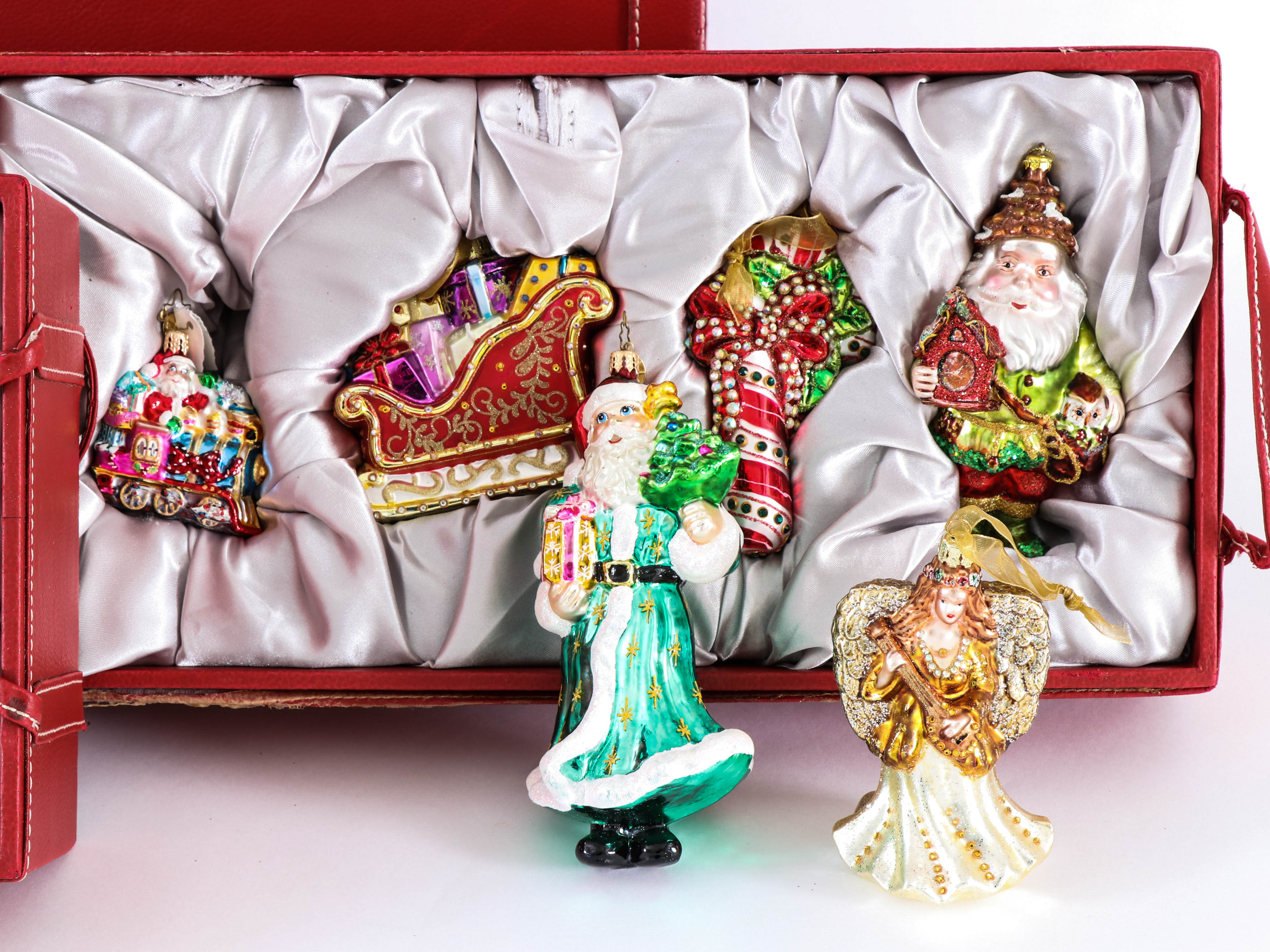 Katherine's Collection Glass Holiday Ornaments with Storage Case
