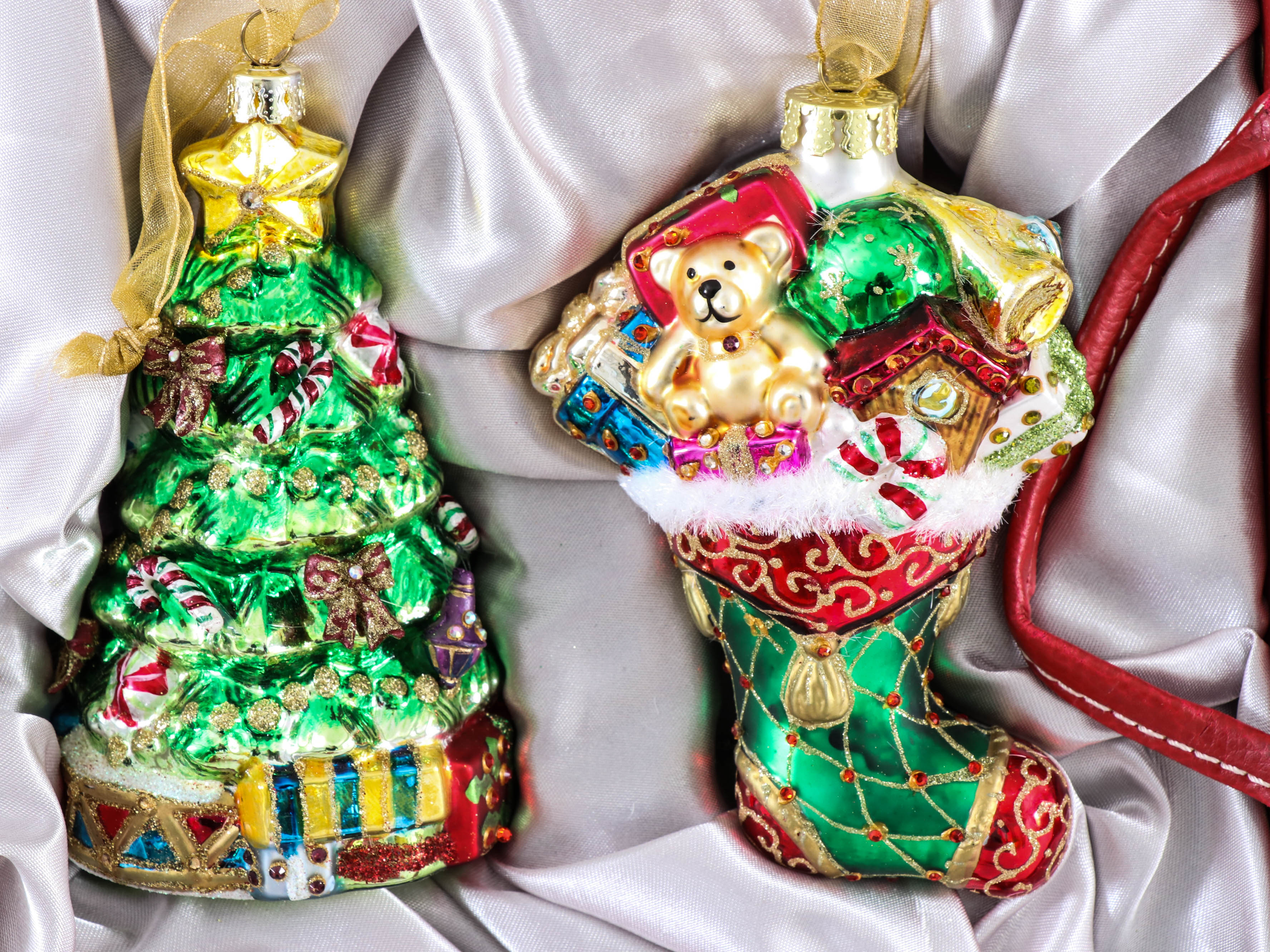 Katherine's Collection Glass Holiday Ornaments with Storage Case