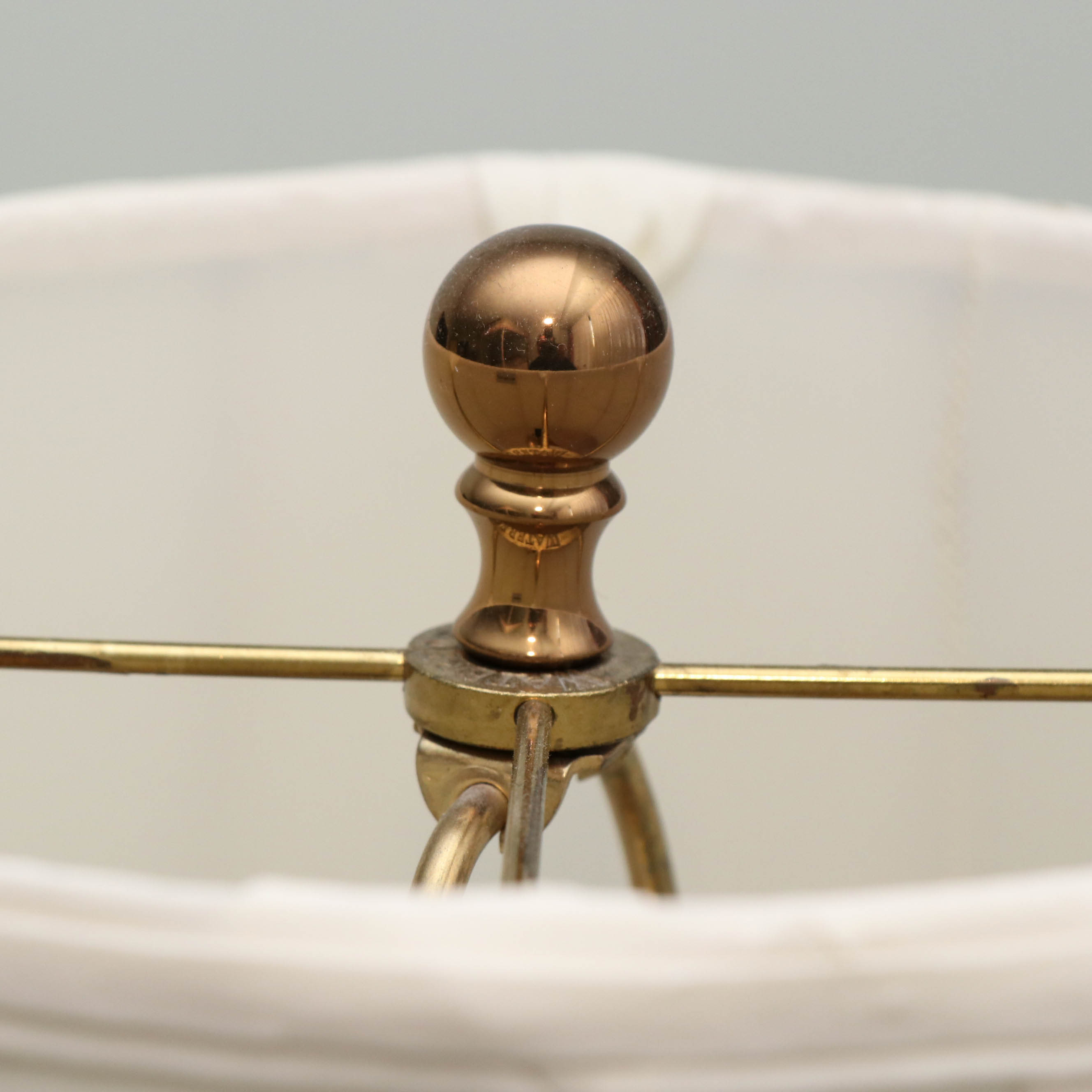 Waterford Crystal and Brass Floor Lamp with Fabric Bell Shade