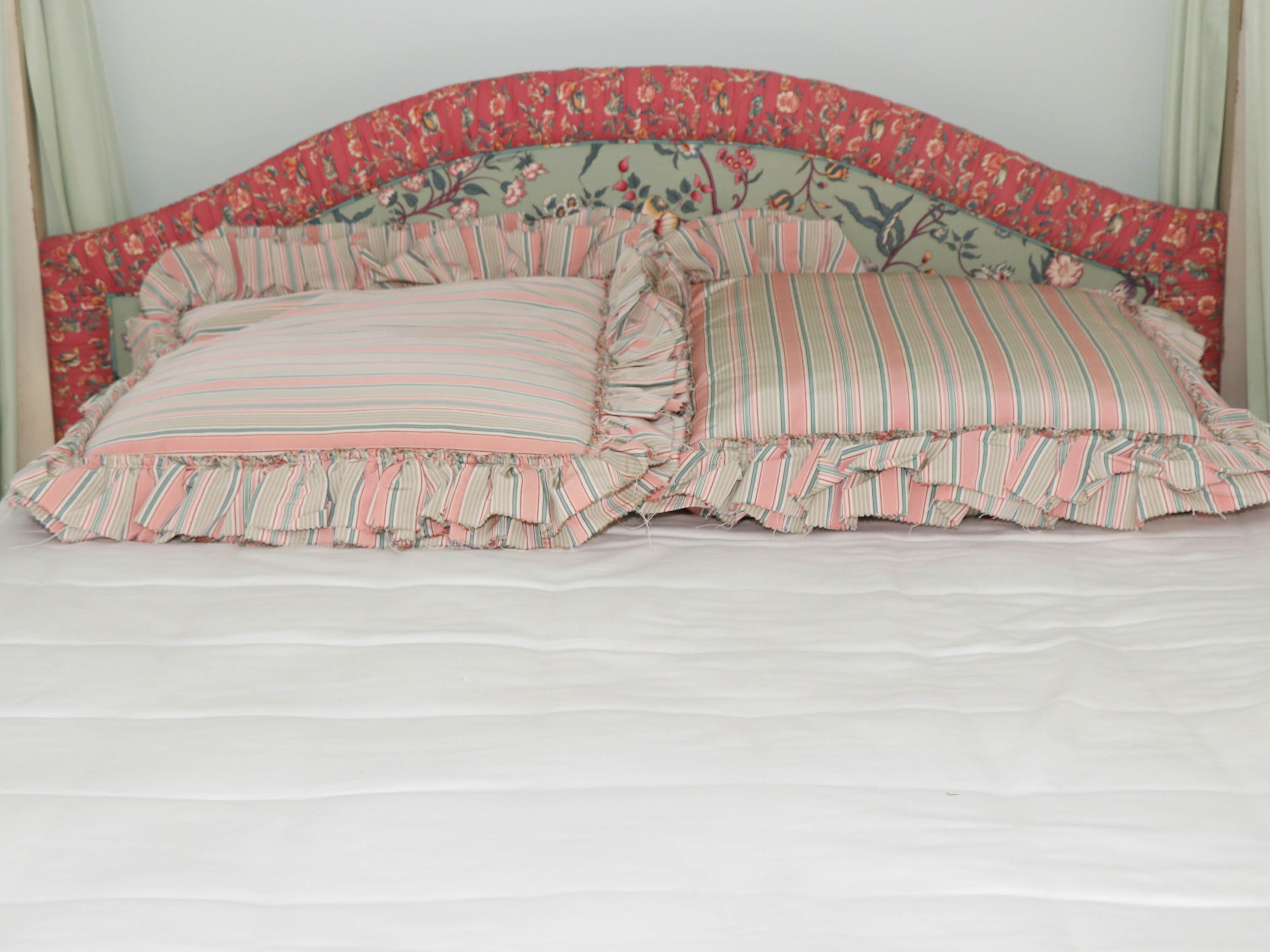 John Widdicomb Hand-Painted Four Poster Canopy Bed with Upholstered Headboard