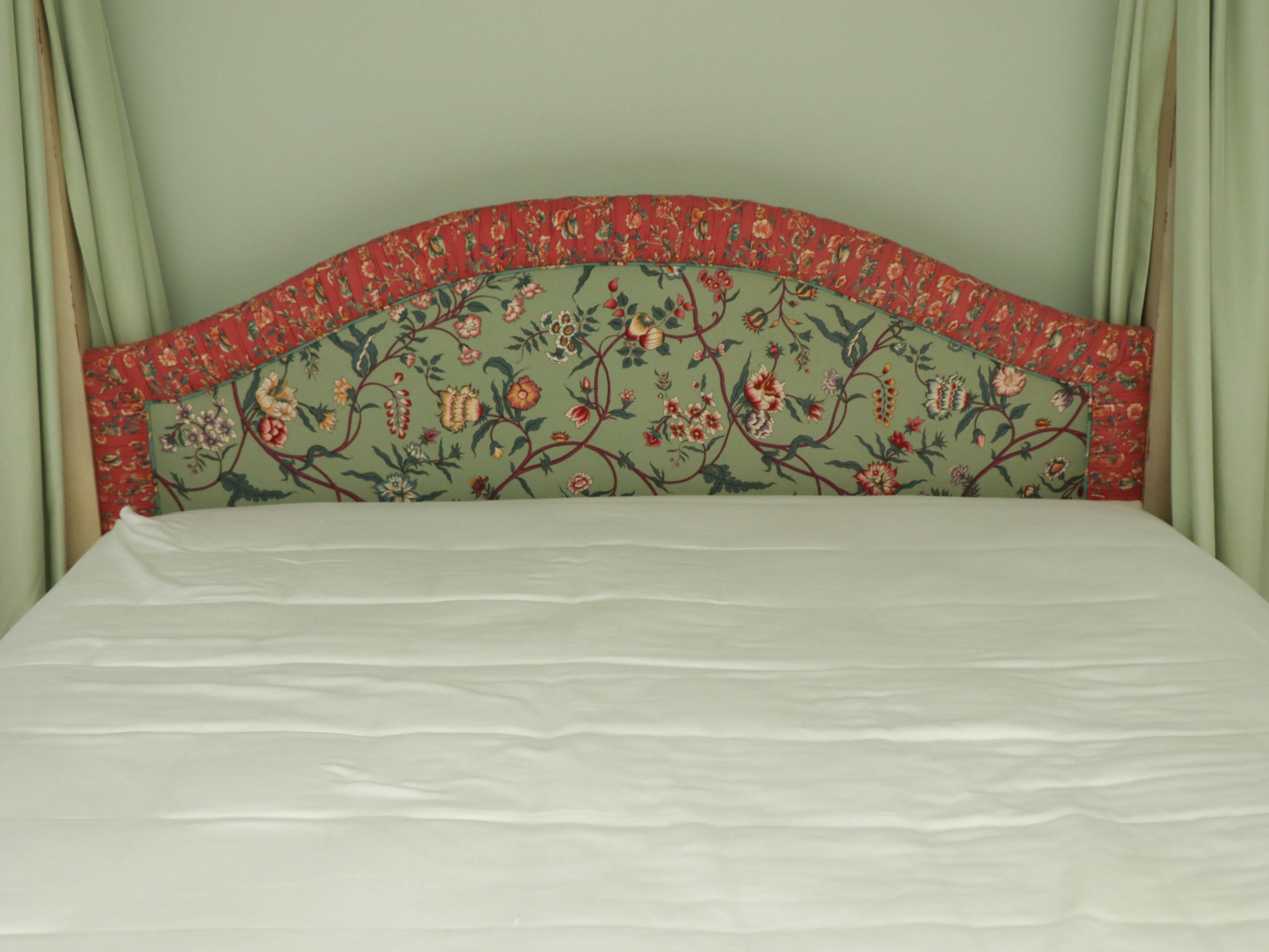 John Widdicomb Hand-Painted Four Poster Canopy Bed with Upholstered Headboard