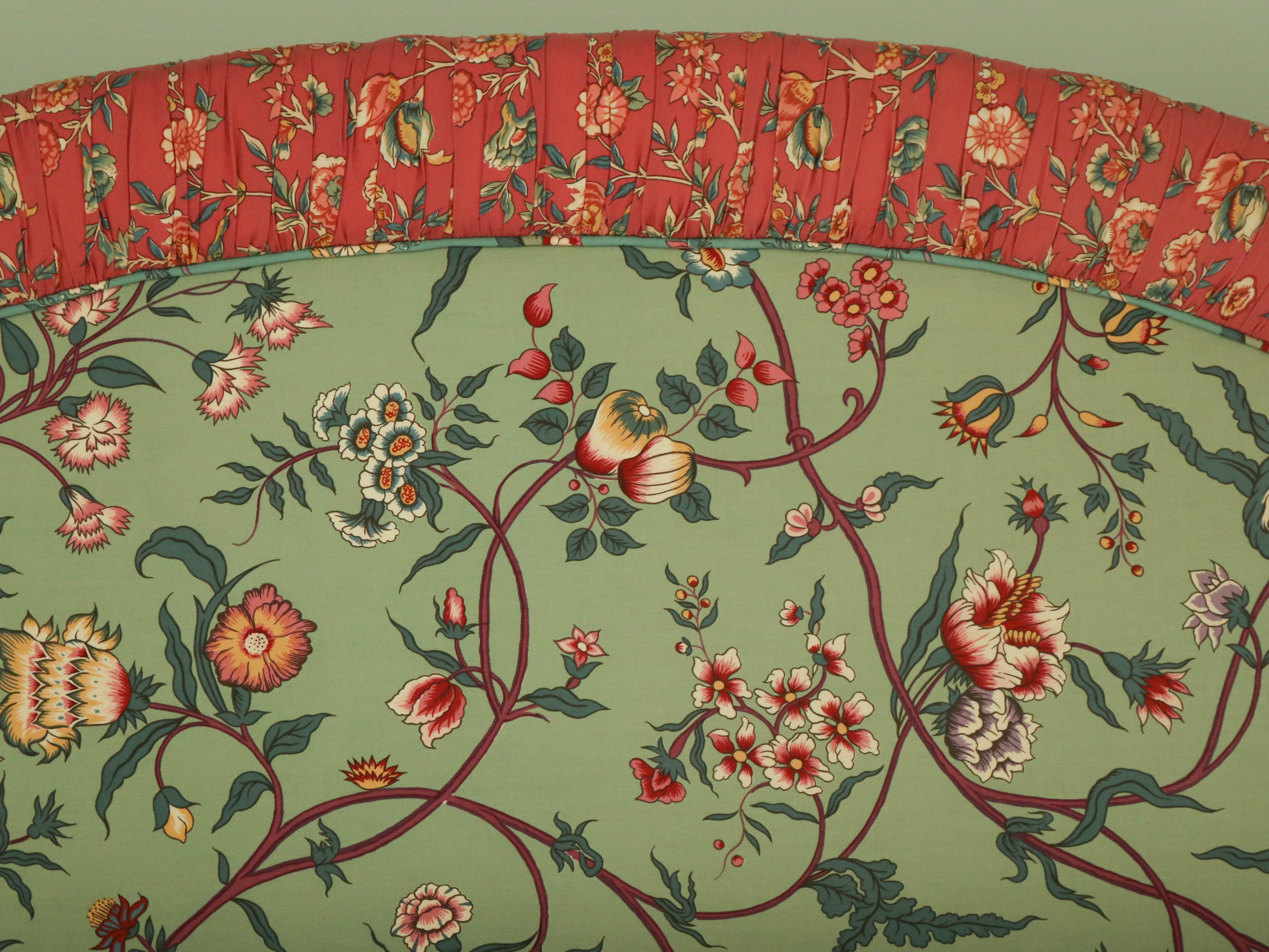 John Widdicomb Hand-Painted Four Poster Canopy Bed with Upholstered Headboard