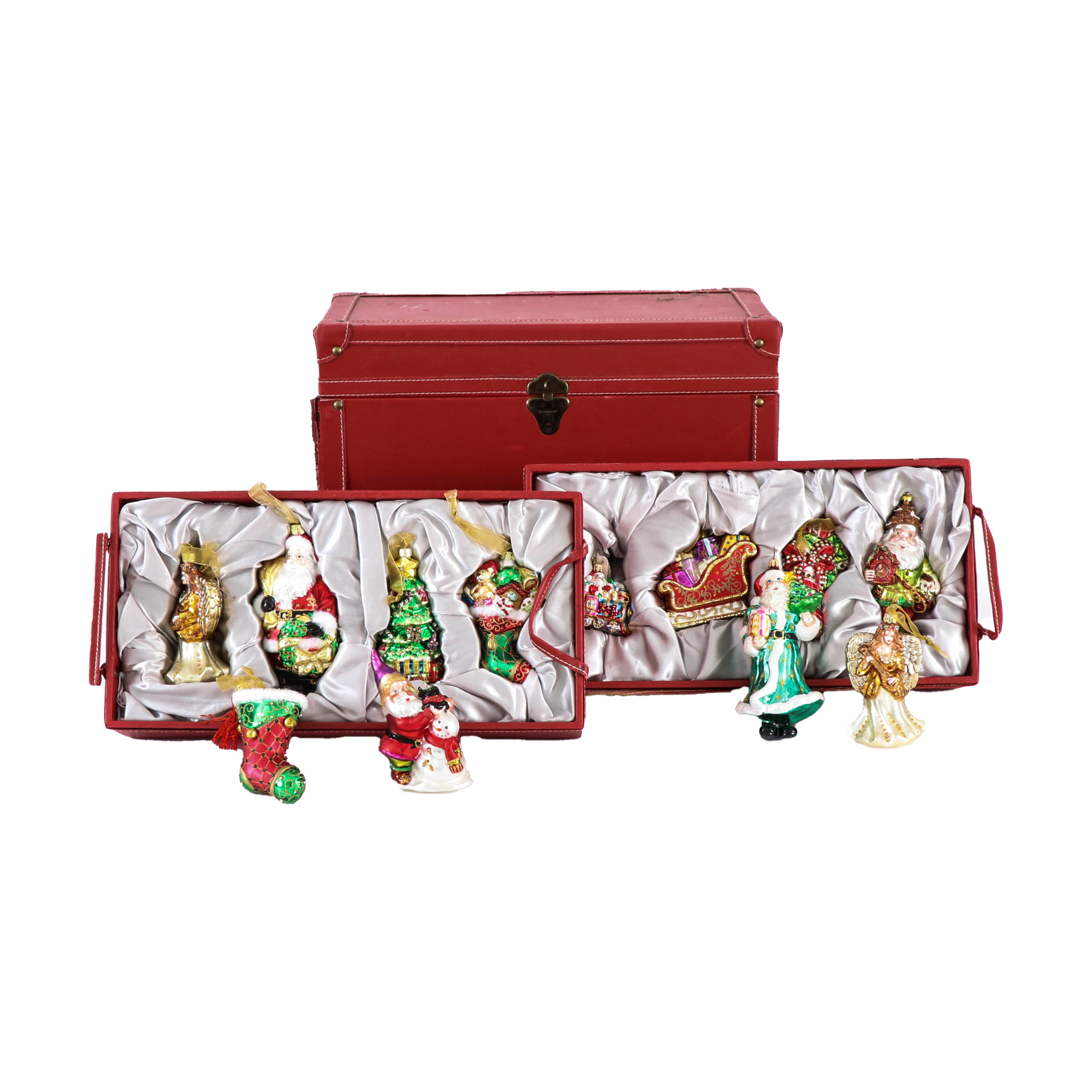 Katherine's Collection Glass Holiday Ornaments with Storage Case