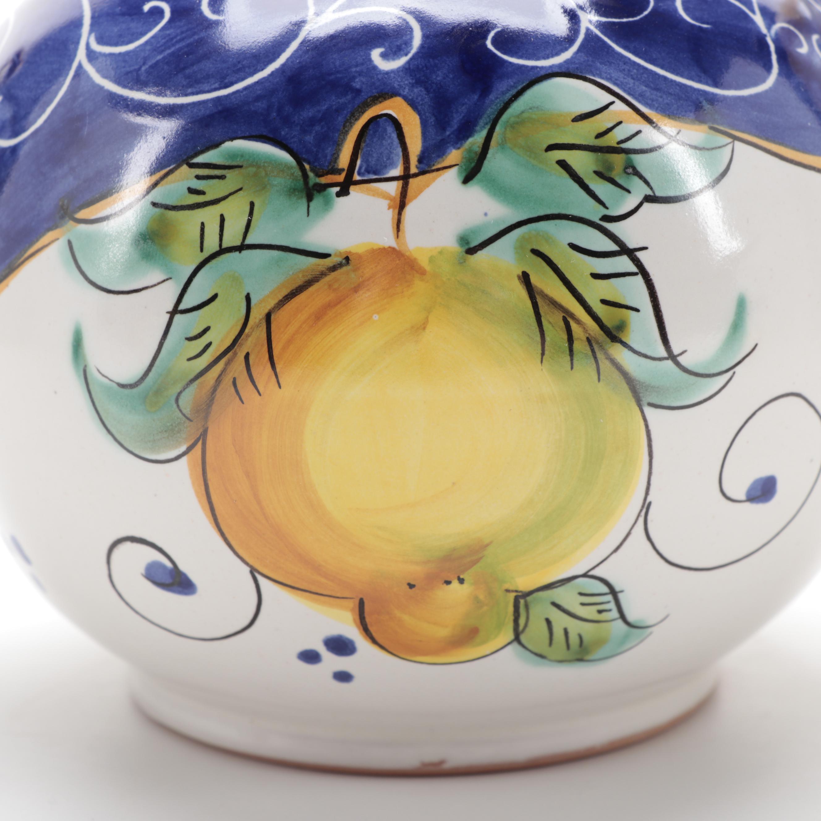 Italian Ceramica Artistica Three-Piece Tea Set