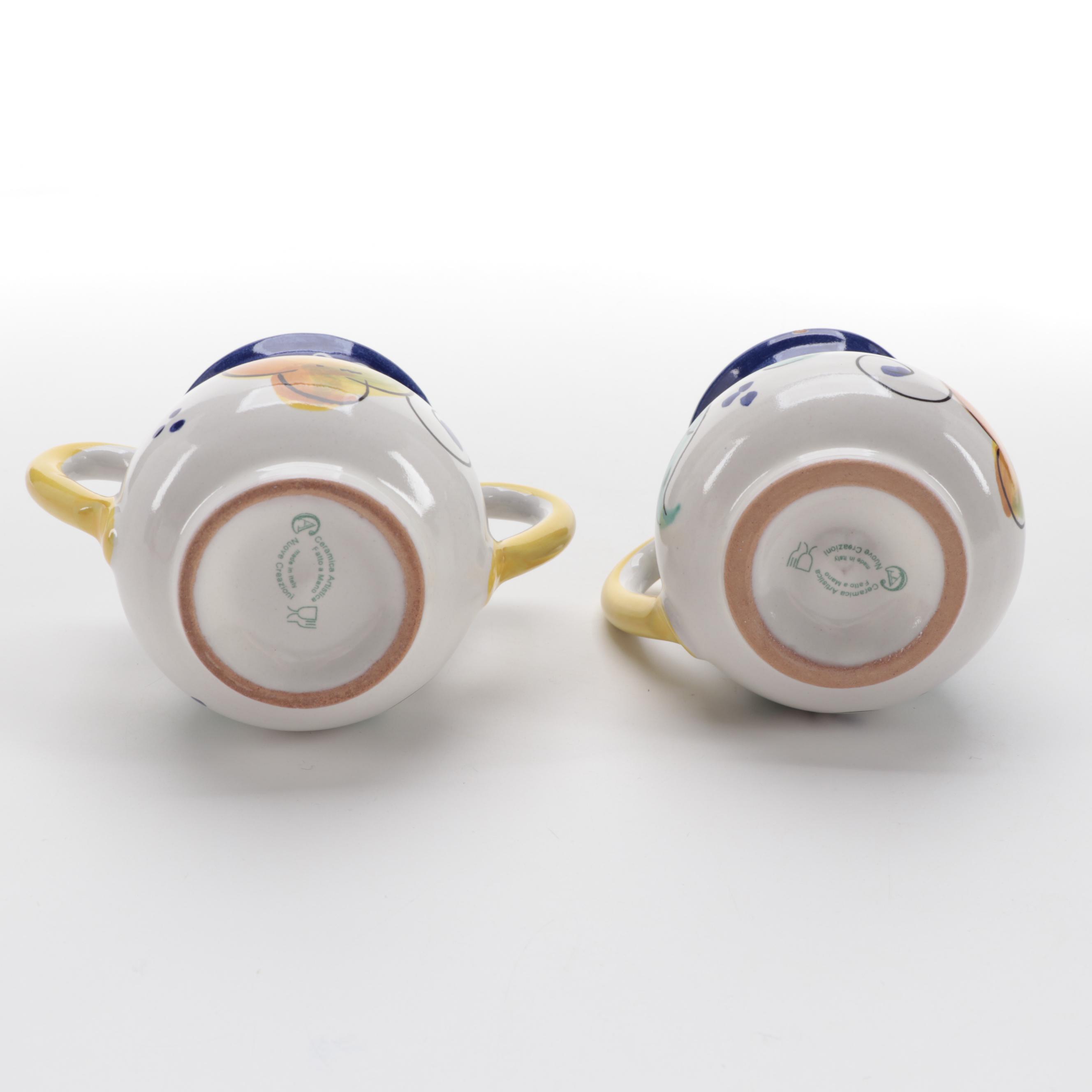 Italian Ceramica Artistica Three-Piece Tea Set