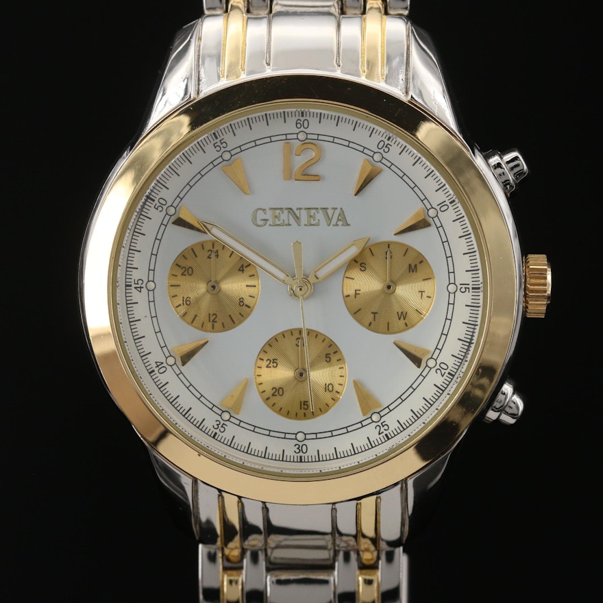 Geneve Two Tone Quartz Wristwatch