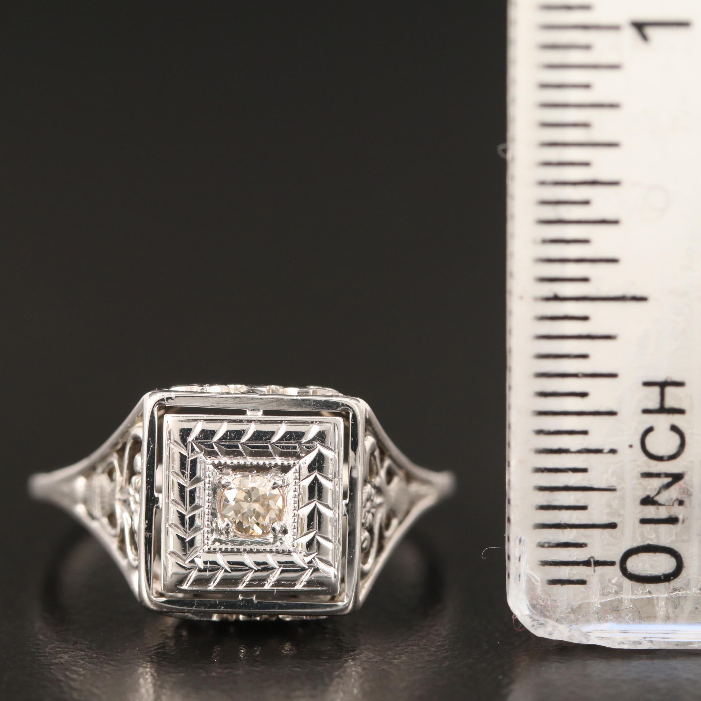 Art Deco 14K Diamond Ring