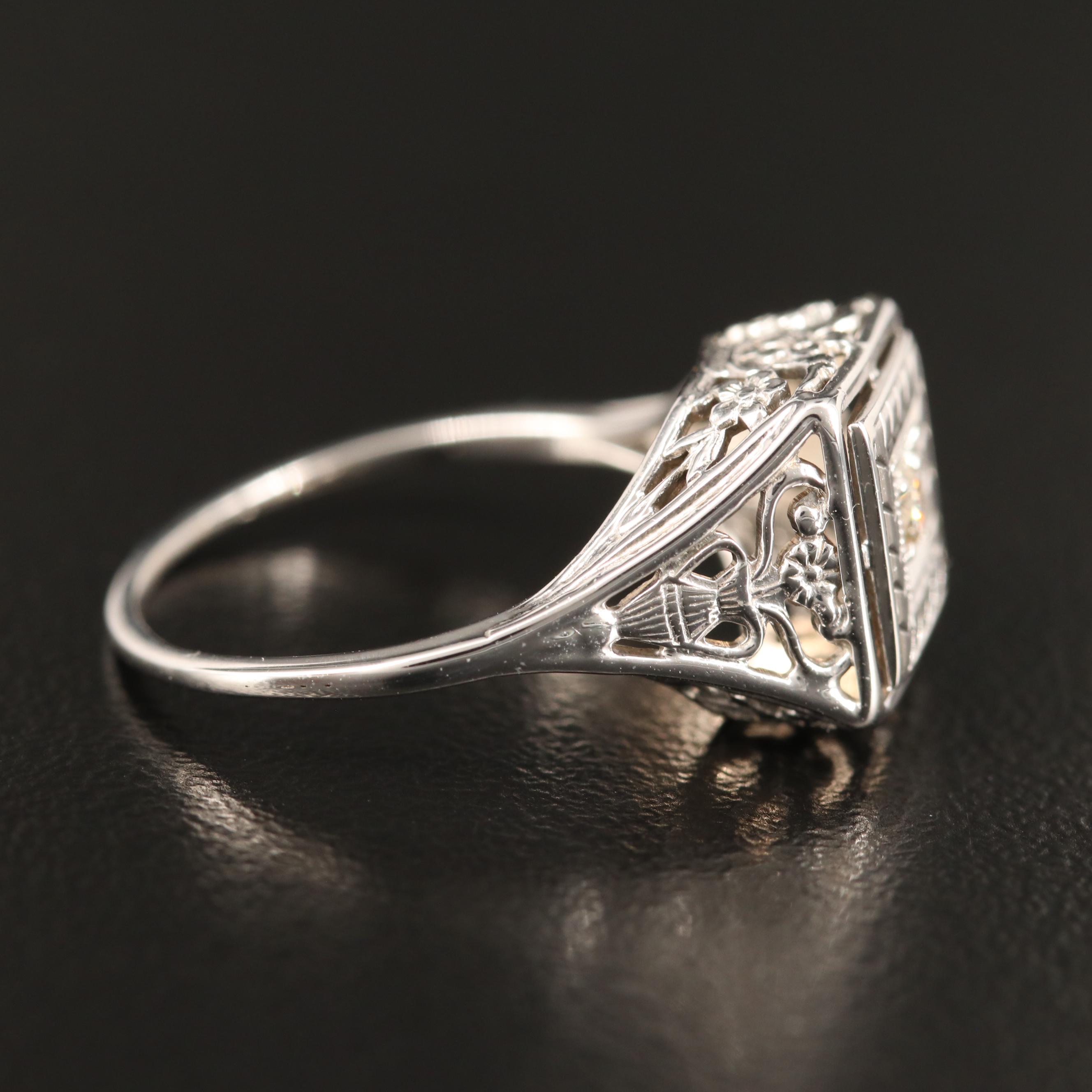 Art Deco 14K Diamond Ring