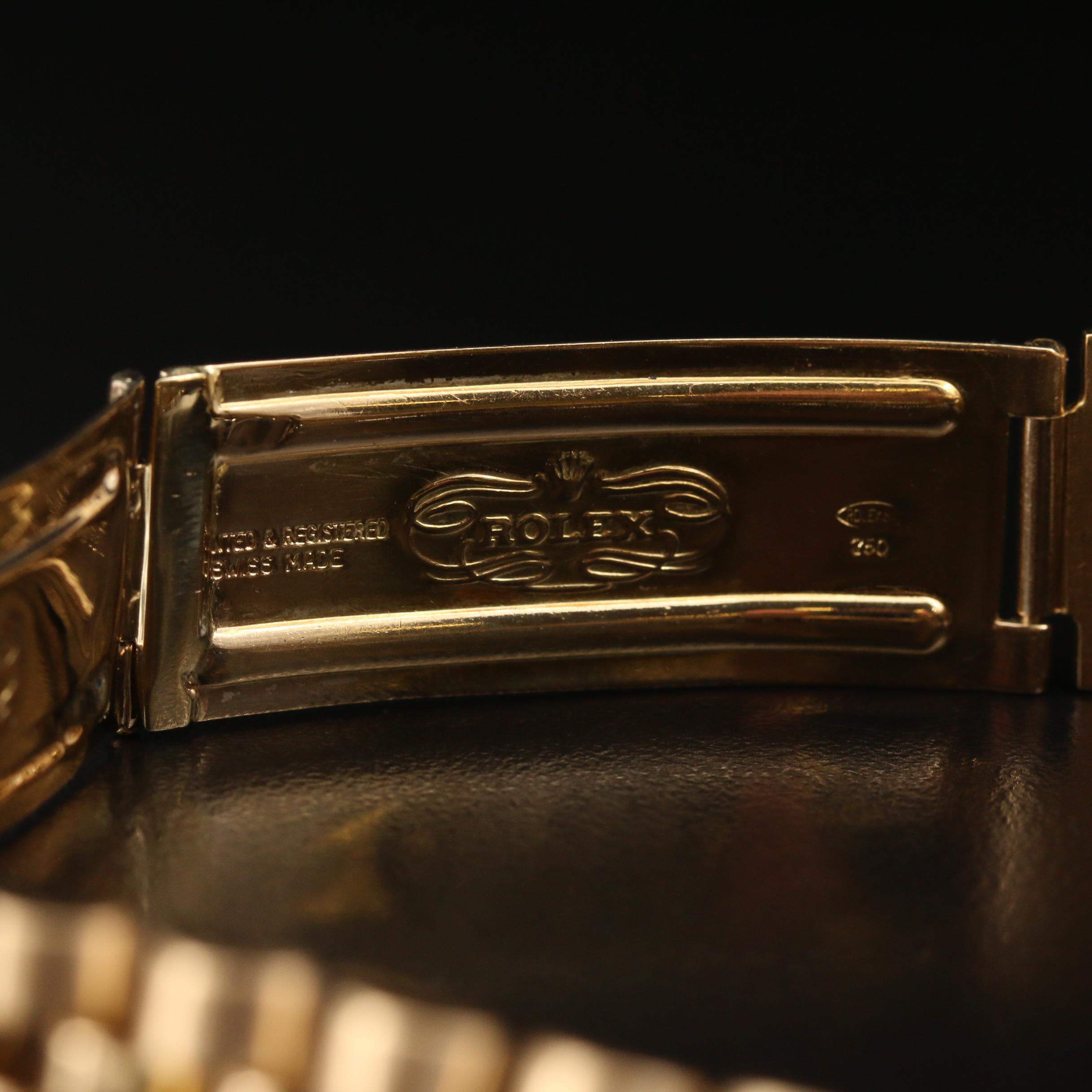 1962 Rolex Datejust 1601 18K Yellow Gold Automatic Watch