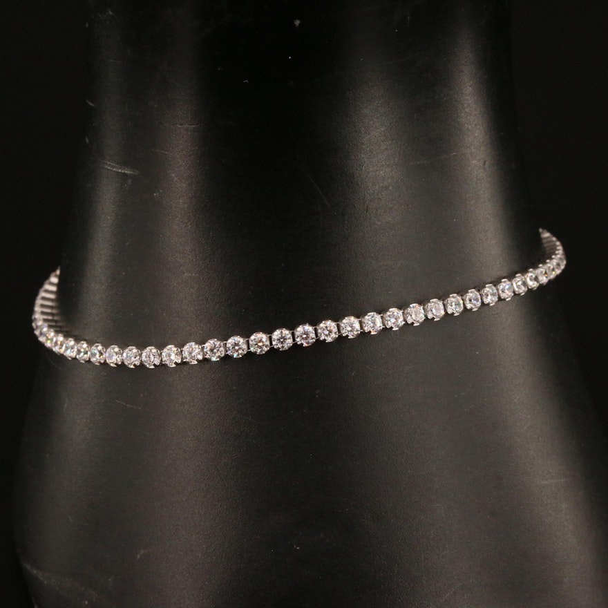 Milor Sterling Silver Cubic Zirconia Link Bracelet