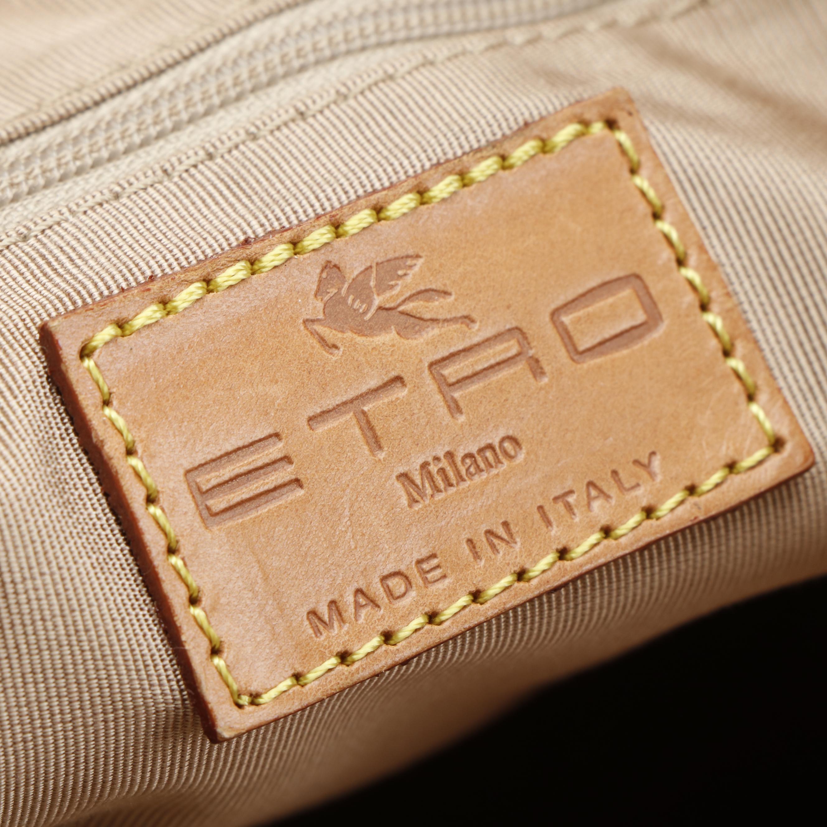 ETRO Domed Paisley Coated Canvas and Leather Bag