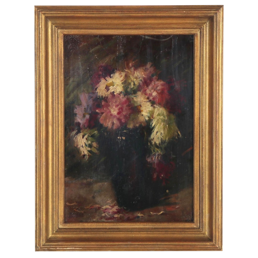 Floral Still Life Oil Painting, Late 19th to Early 20th Century