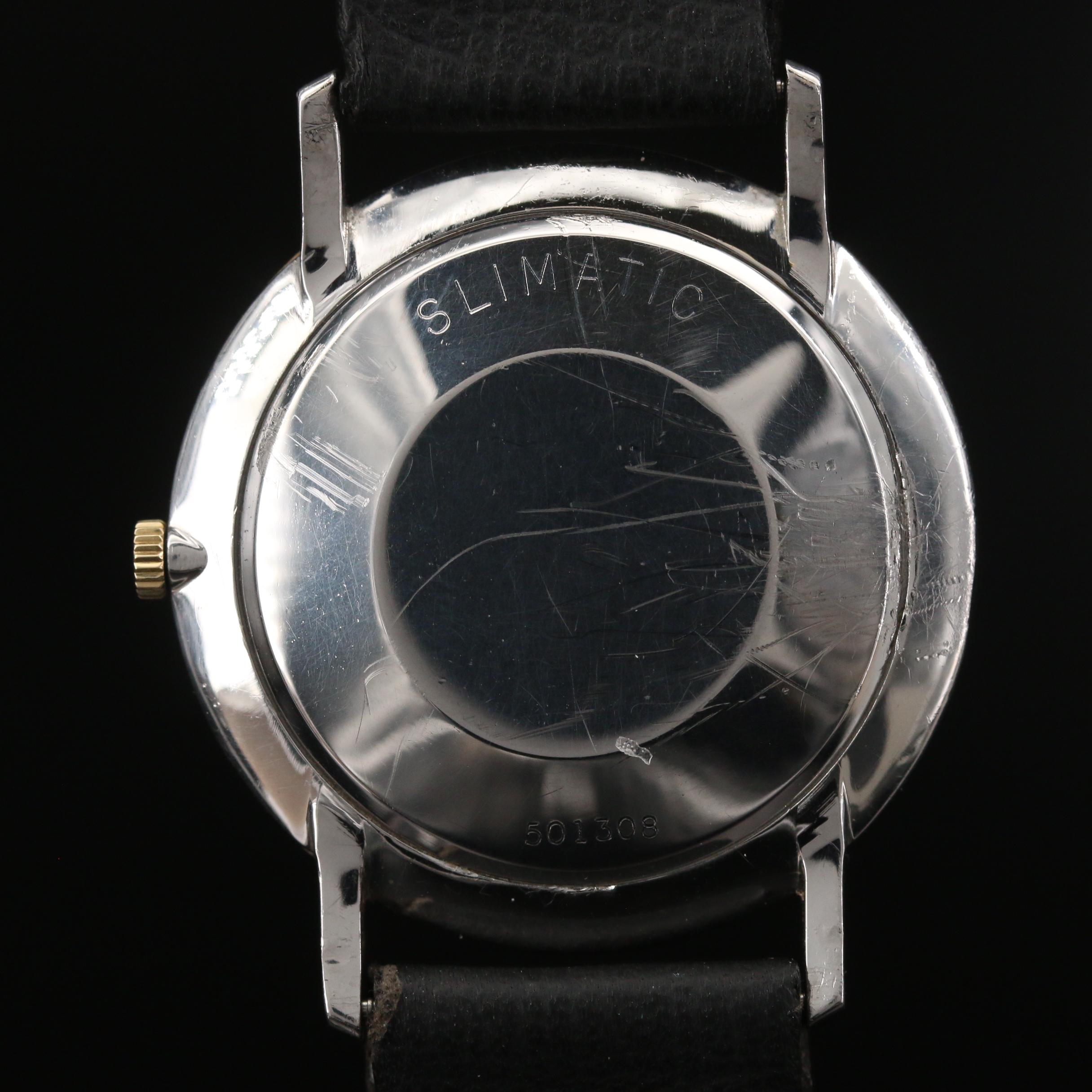 Vintage Juvenia Slimatic 14K Gold and Stainless Steel Automatic Watch