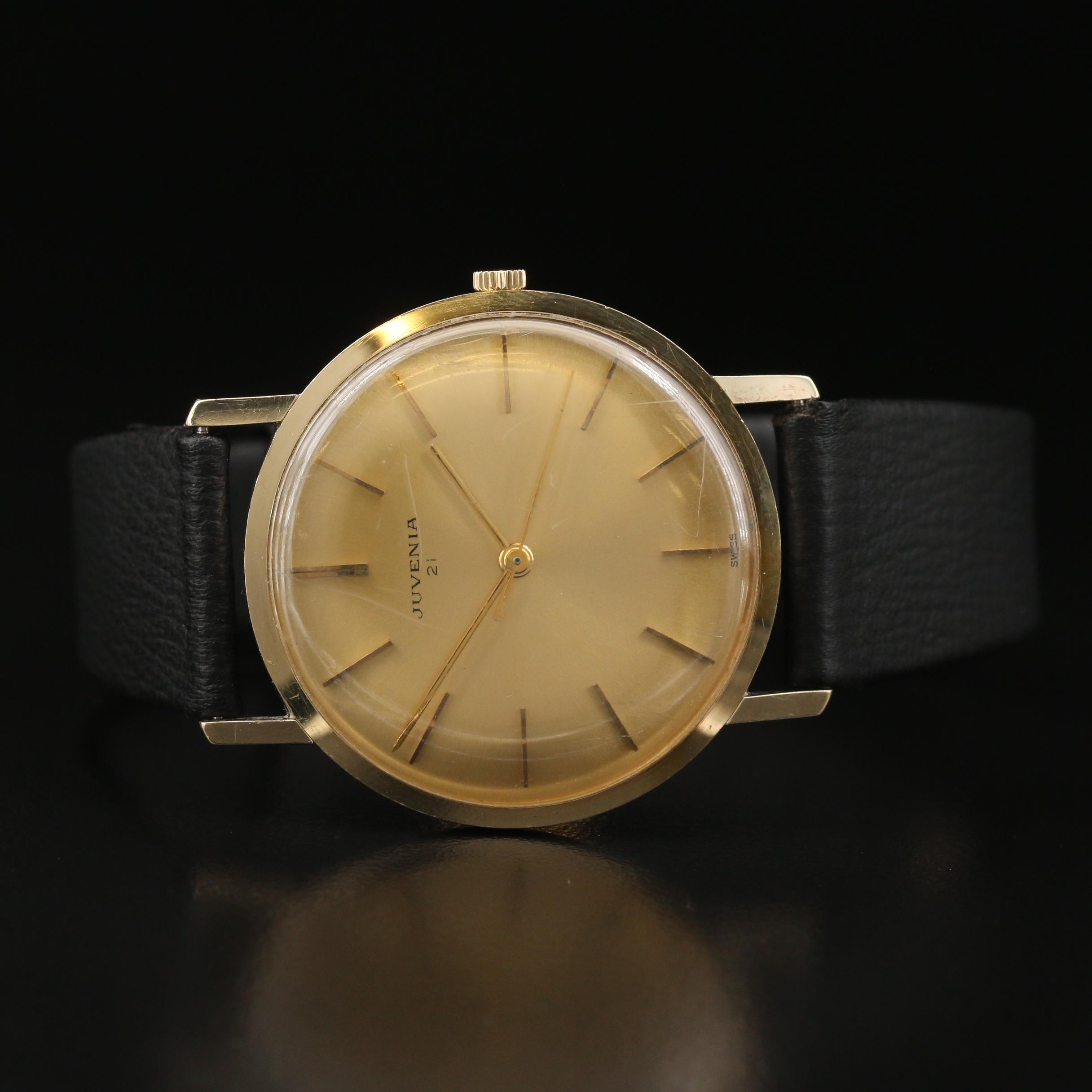 Vintage Juvenia Slimatic 14K Gold and Stainless Steel Automatic Watch