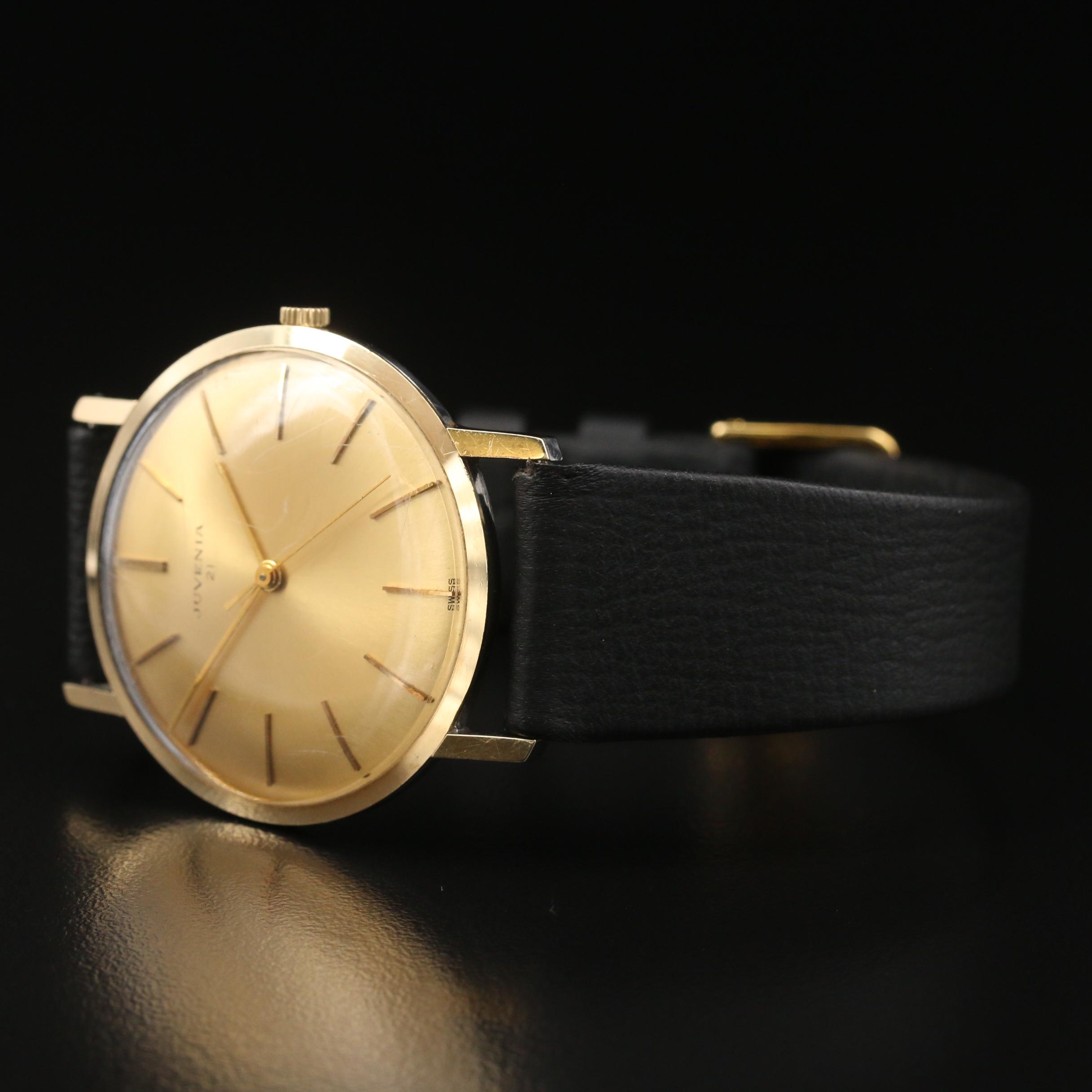 Vintage Juvenia Slimatic 14K Gold and Stainless Steel Automatic Watch
