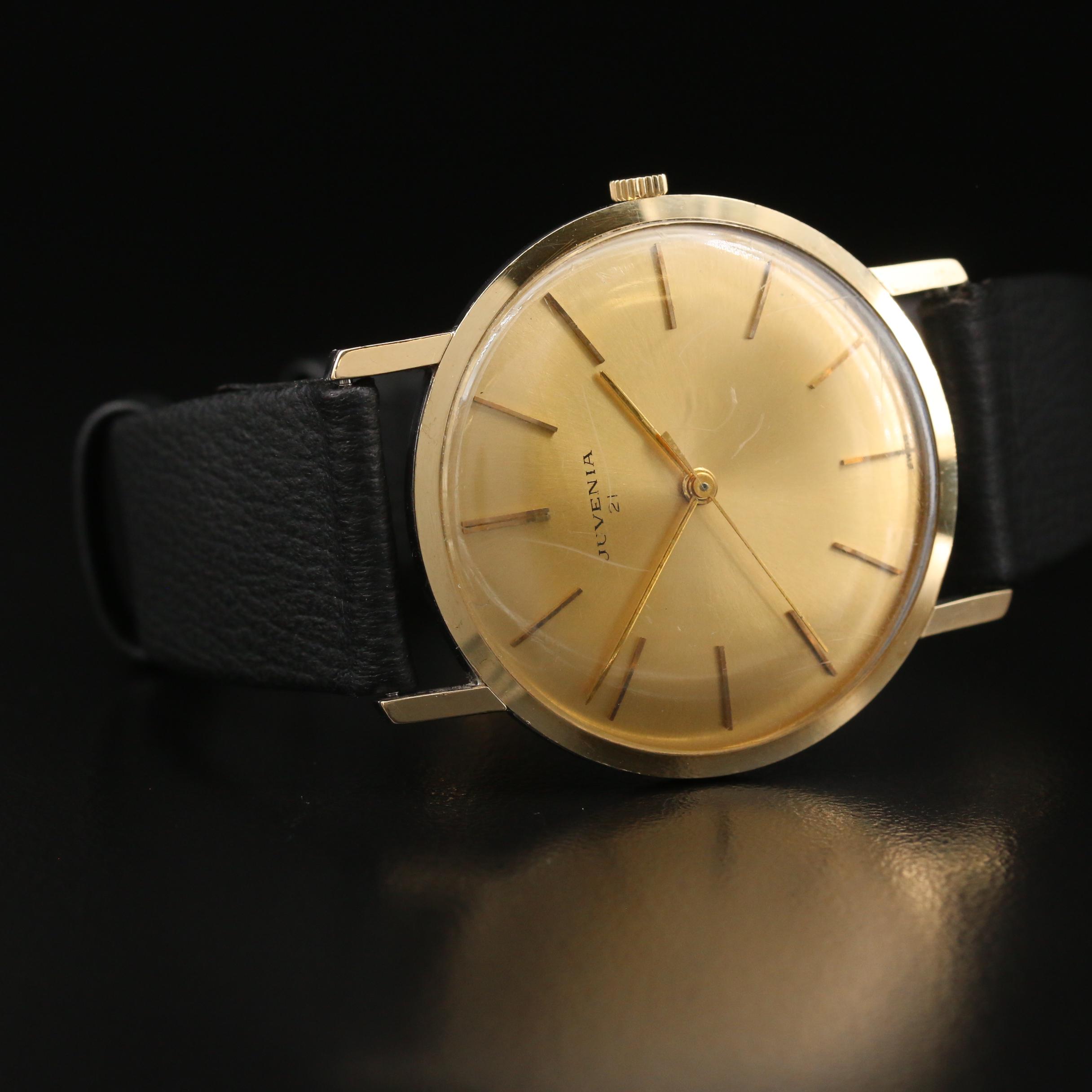 Vintage Juvenia Slimatic 14K Gold and Stainless Steel Automatic Watch