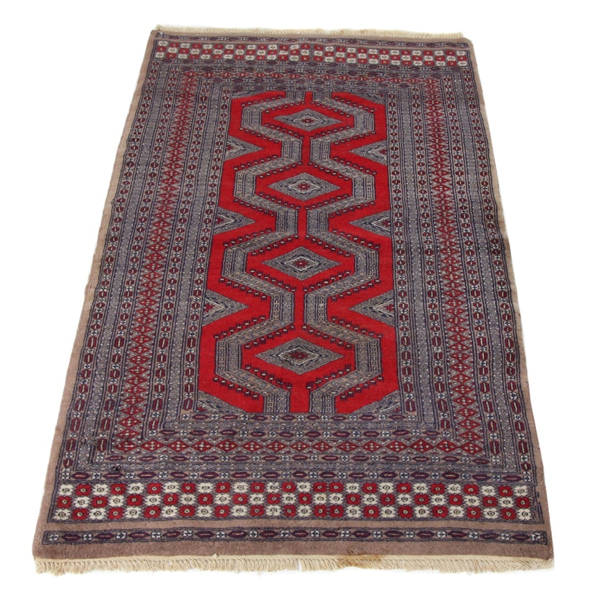 3'2 x 5'8 Hand-Knotted Pakastani Bokara Rug, 1990s