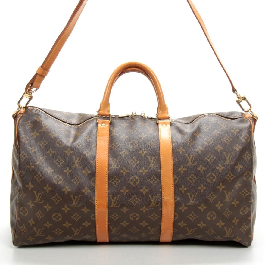 Louis Vuitton Keepall Bandouliere 50 in Monogram Canvas and Vachetta Leather