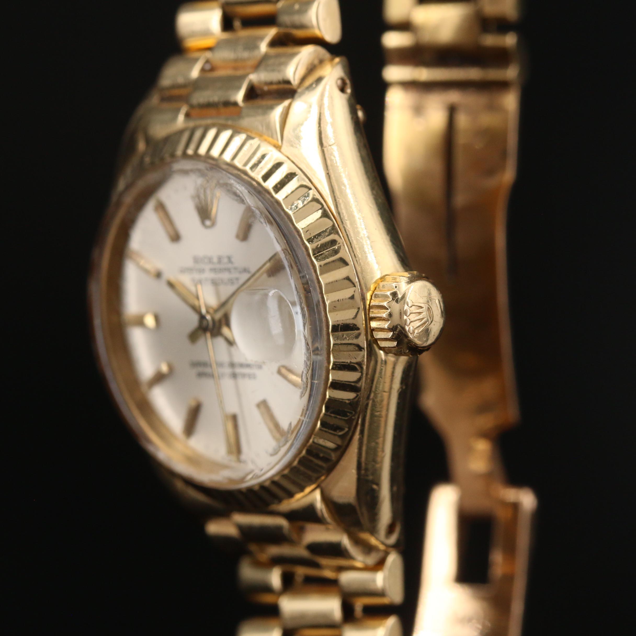 1980 Rolex Datejust President 18K Gold Automatic Watch